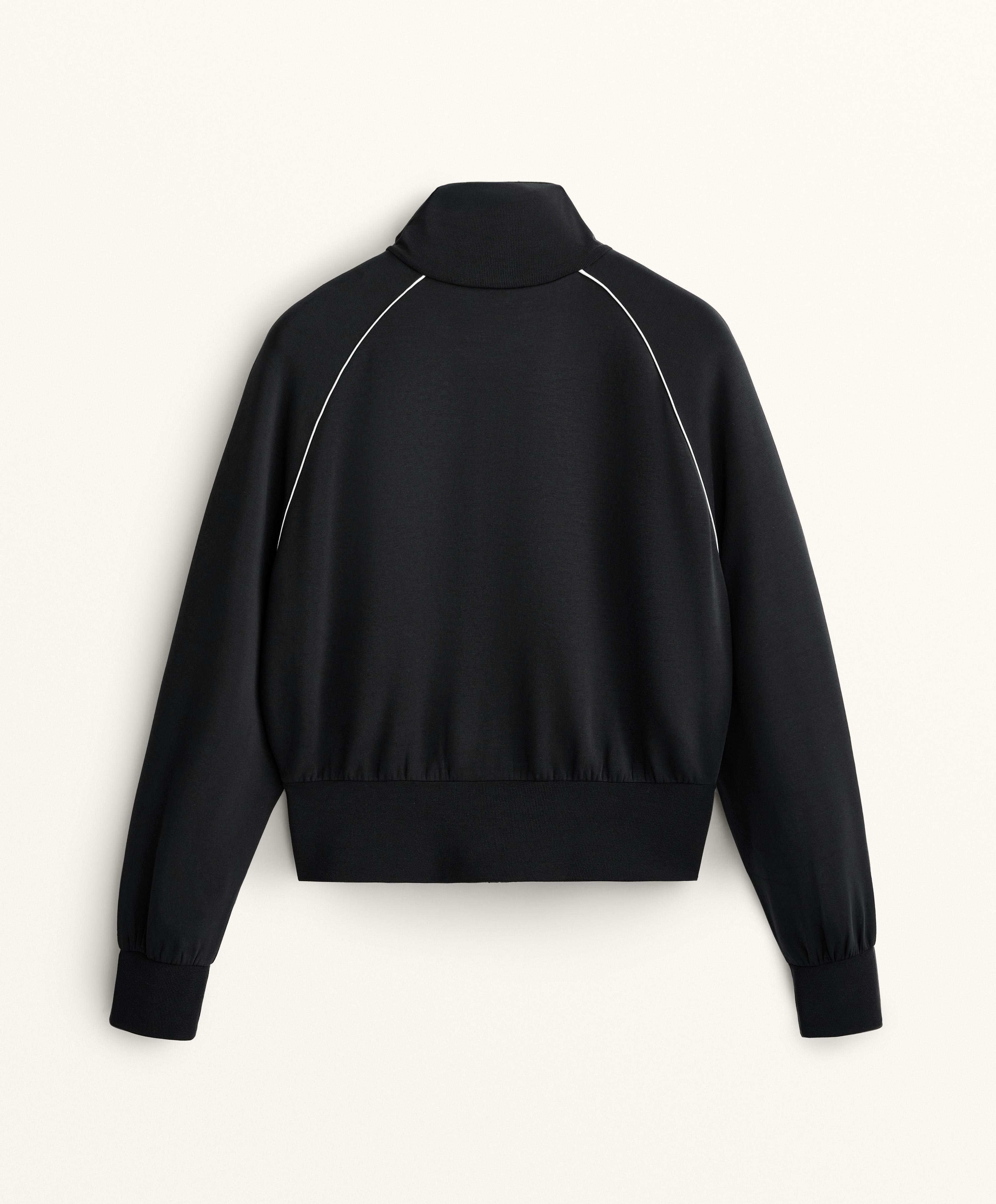 High neck piping jacket with soft touch modal