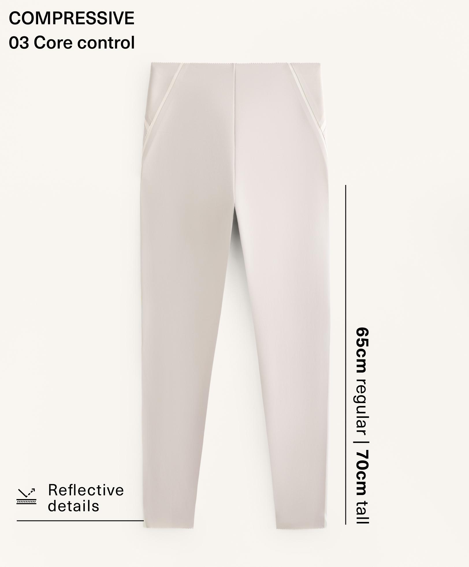 High-rise Compressive reflective core control ankle-length leggings