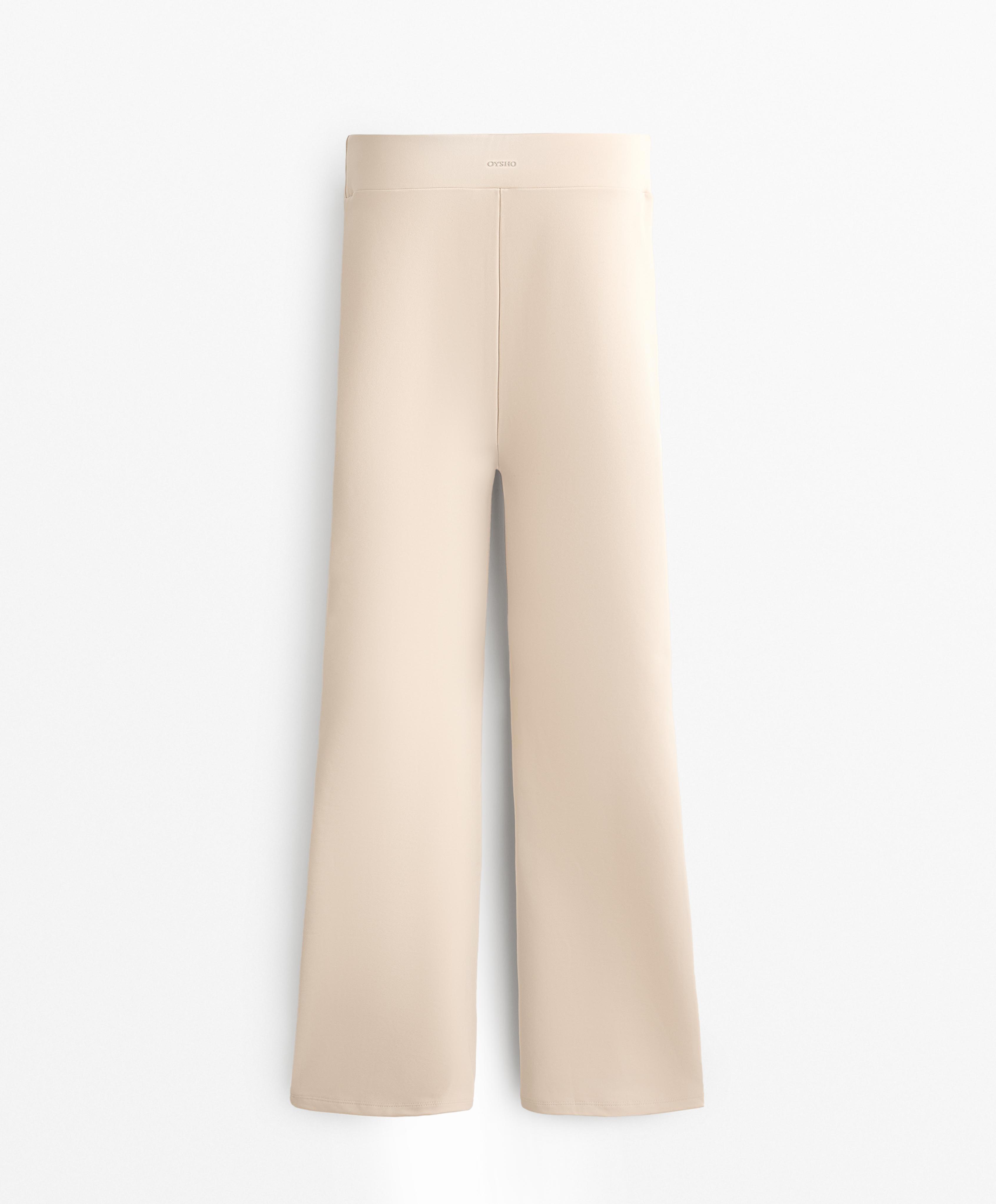 High rise warm 80cm flare trousers with crease