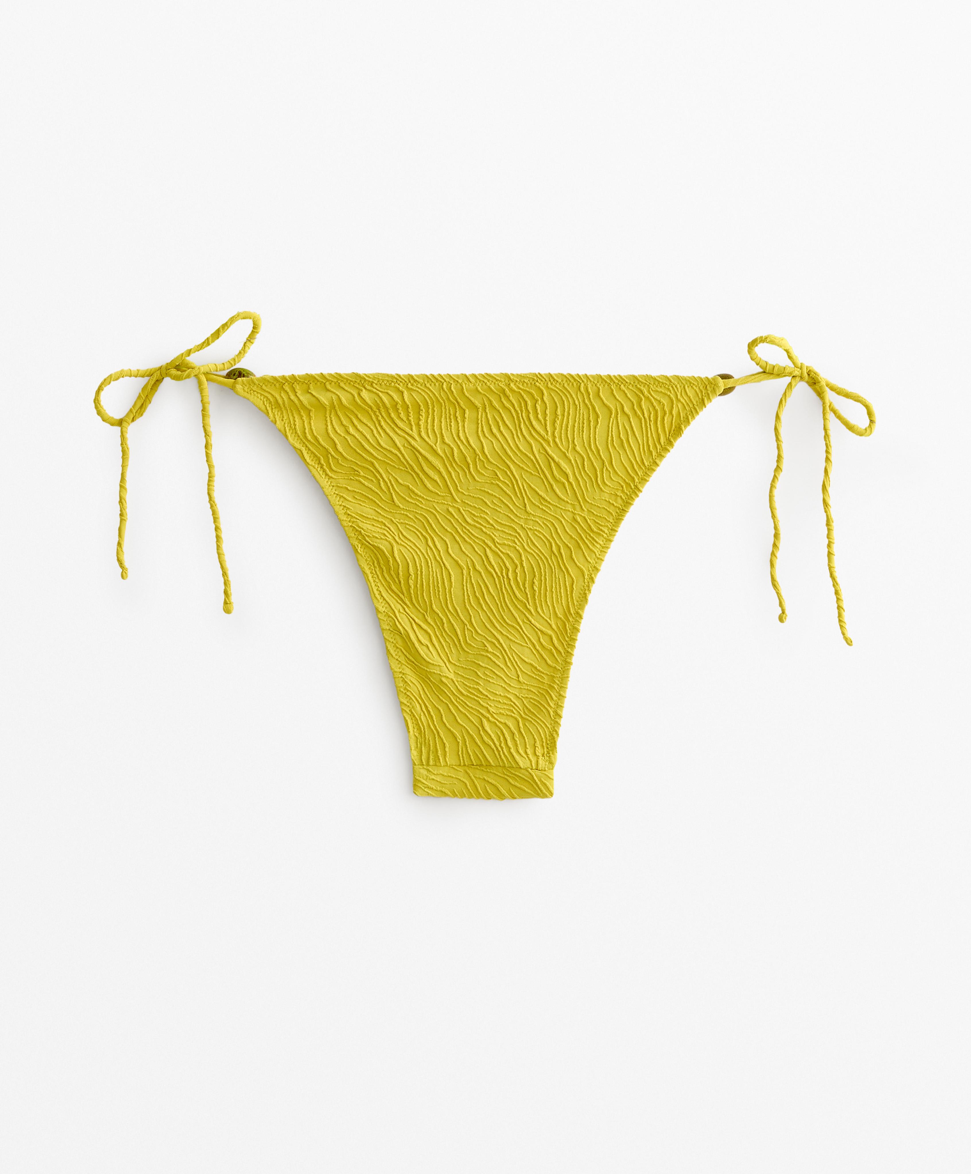 Medium-coverage jacquard tie bikini briefs