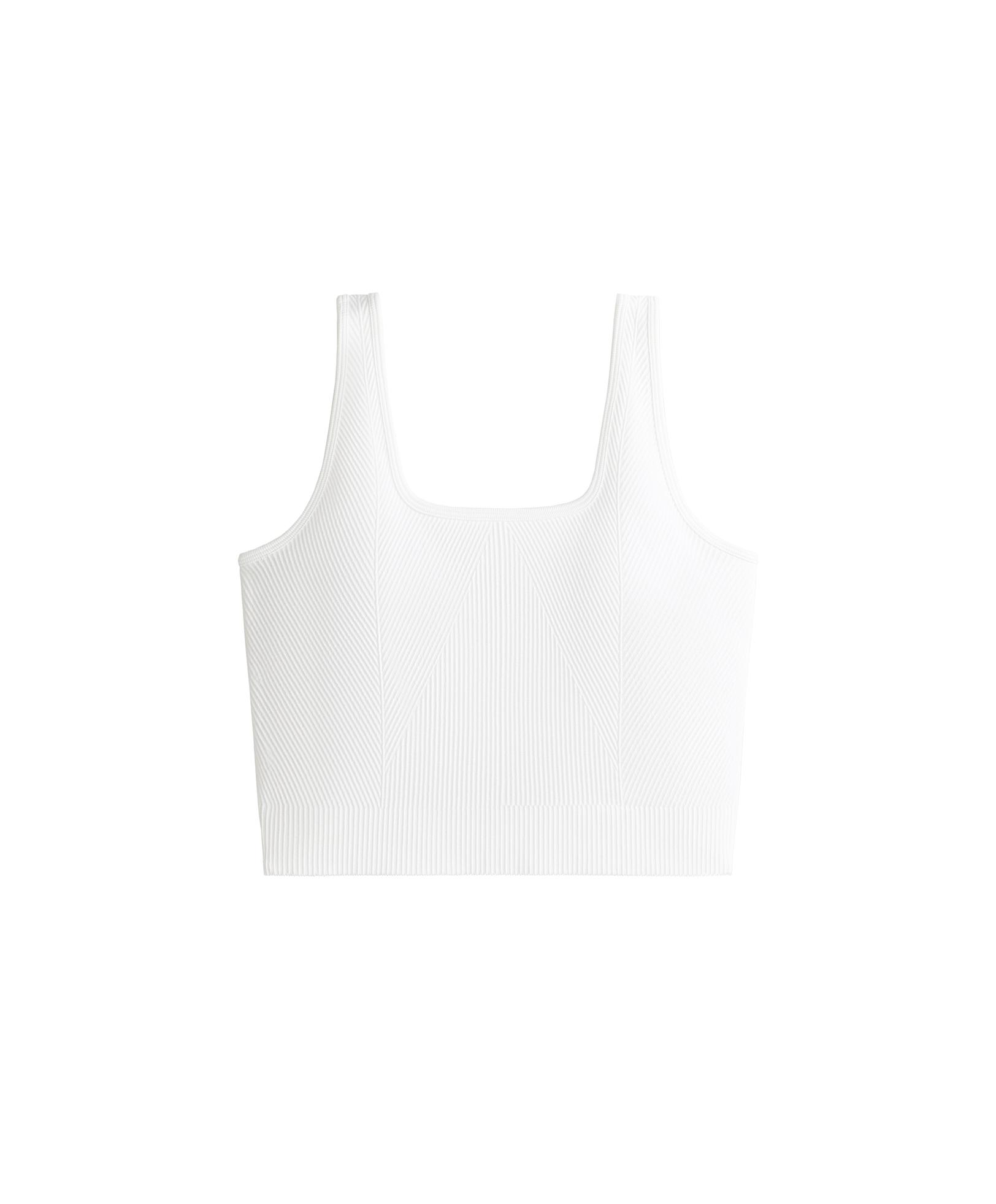 Seamless square neck tank top — WHITE
