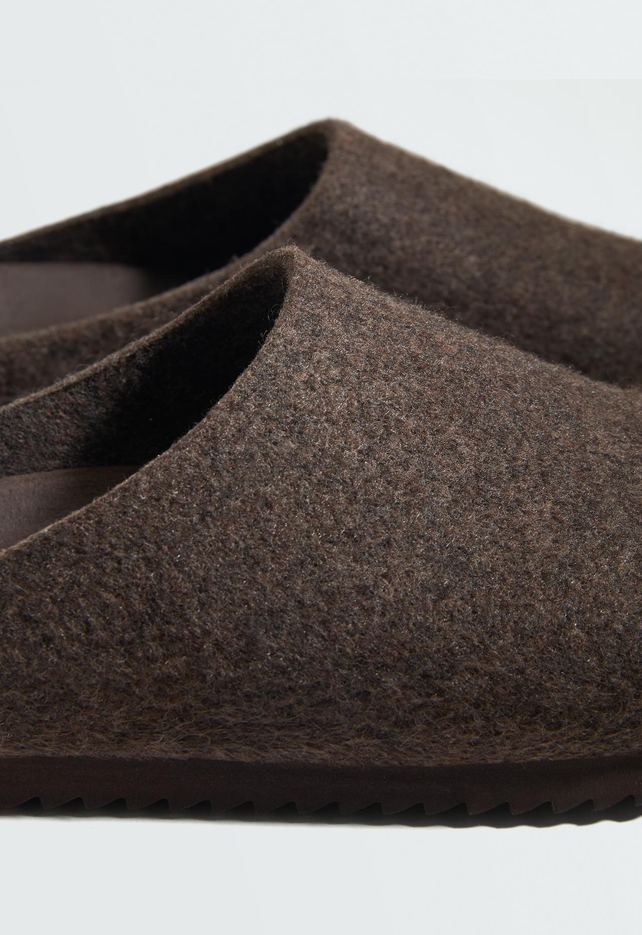Felt Mule Clog — BROWN