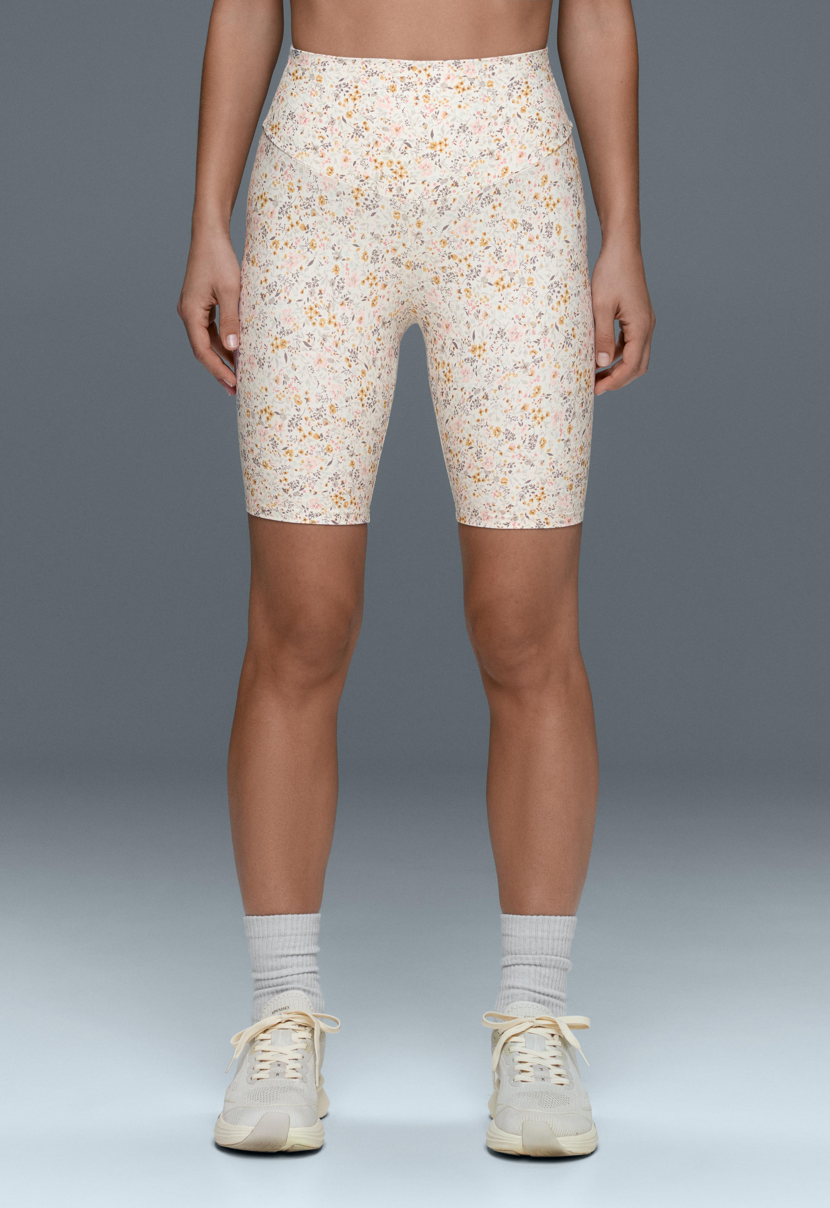 Comfortlux 20cm high-waisted floral biker leggings - Sale