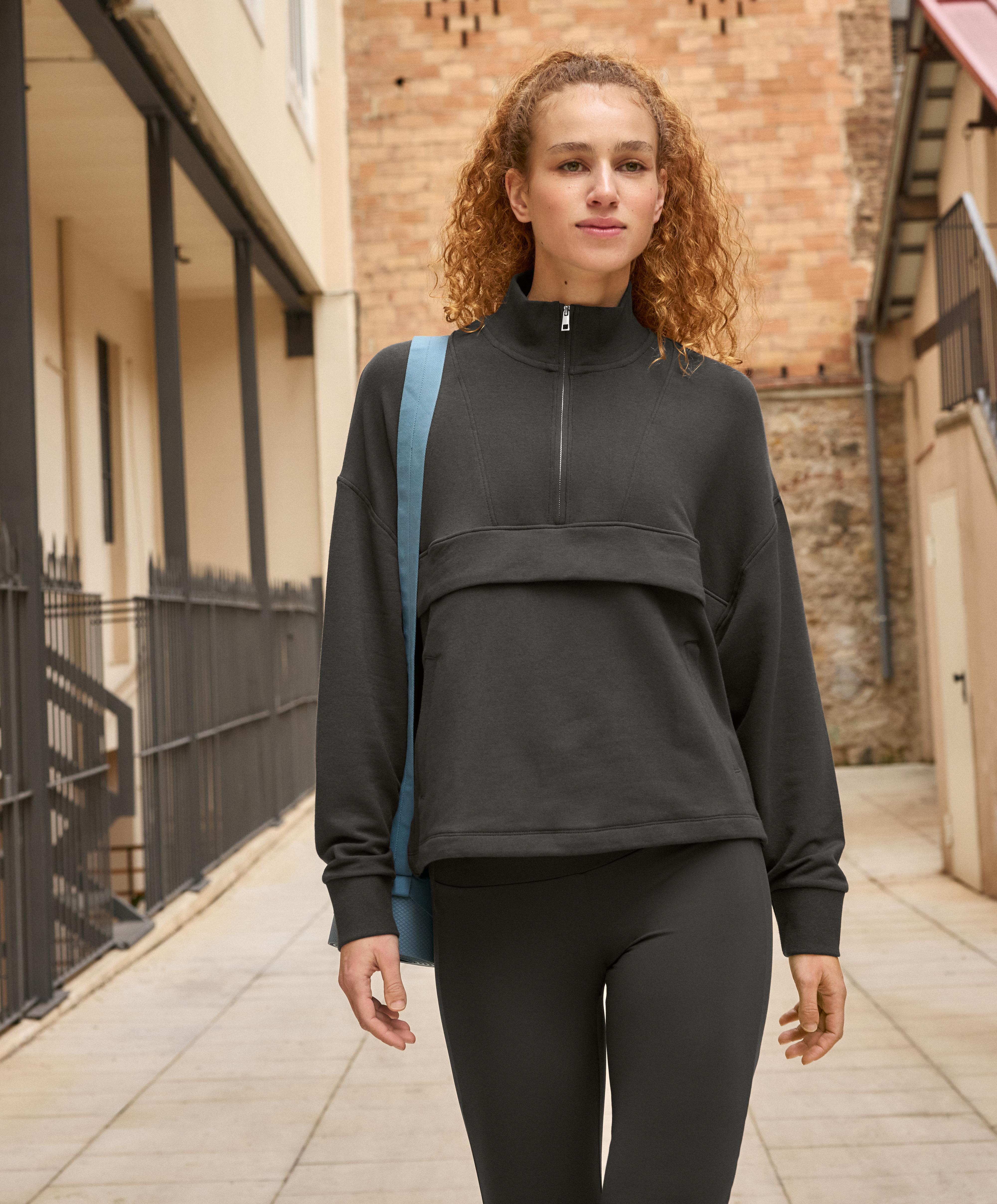 Sudadera cuello subido con algodón y modal