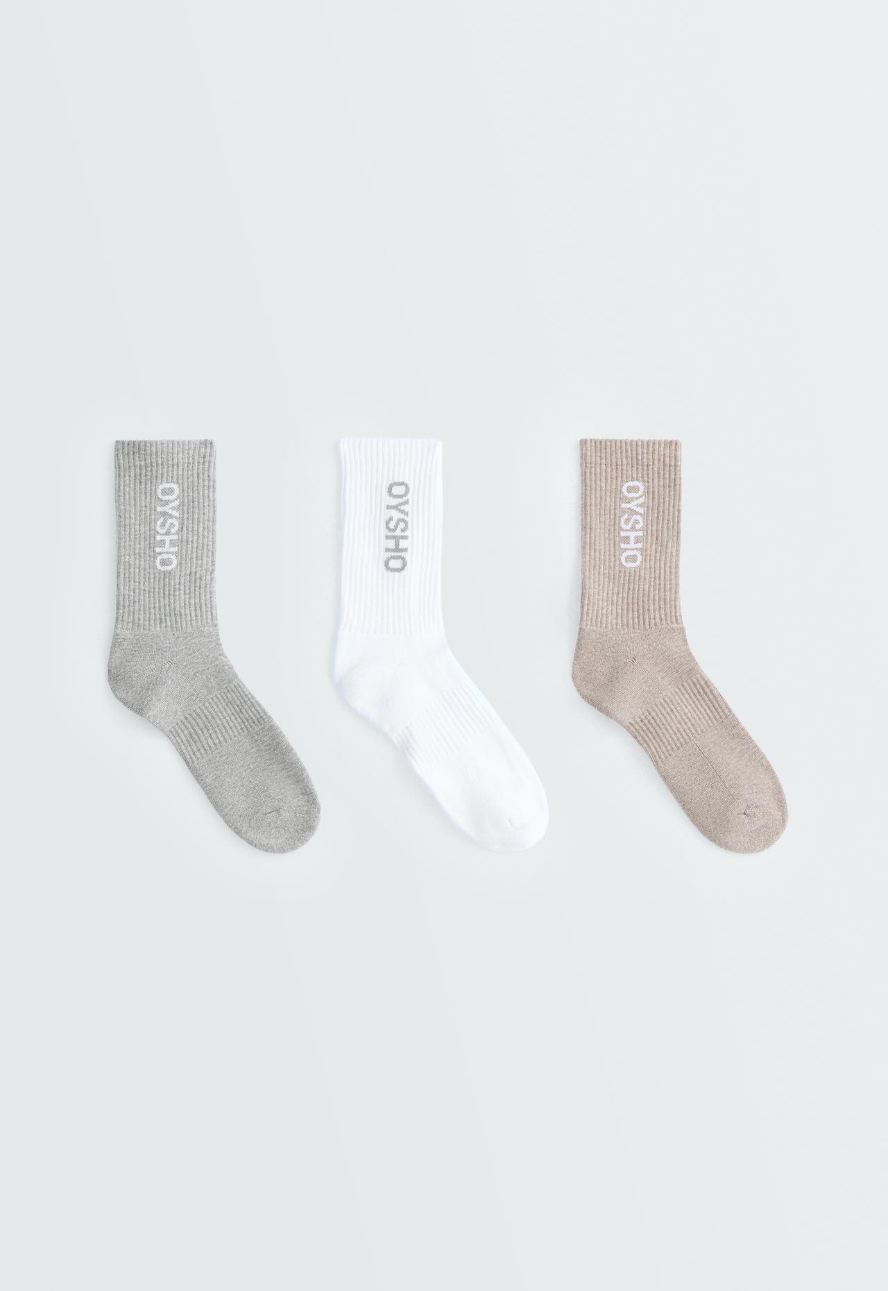 3 pairs of cotton blend Classic socks — WHITE