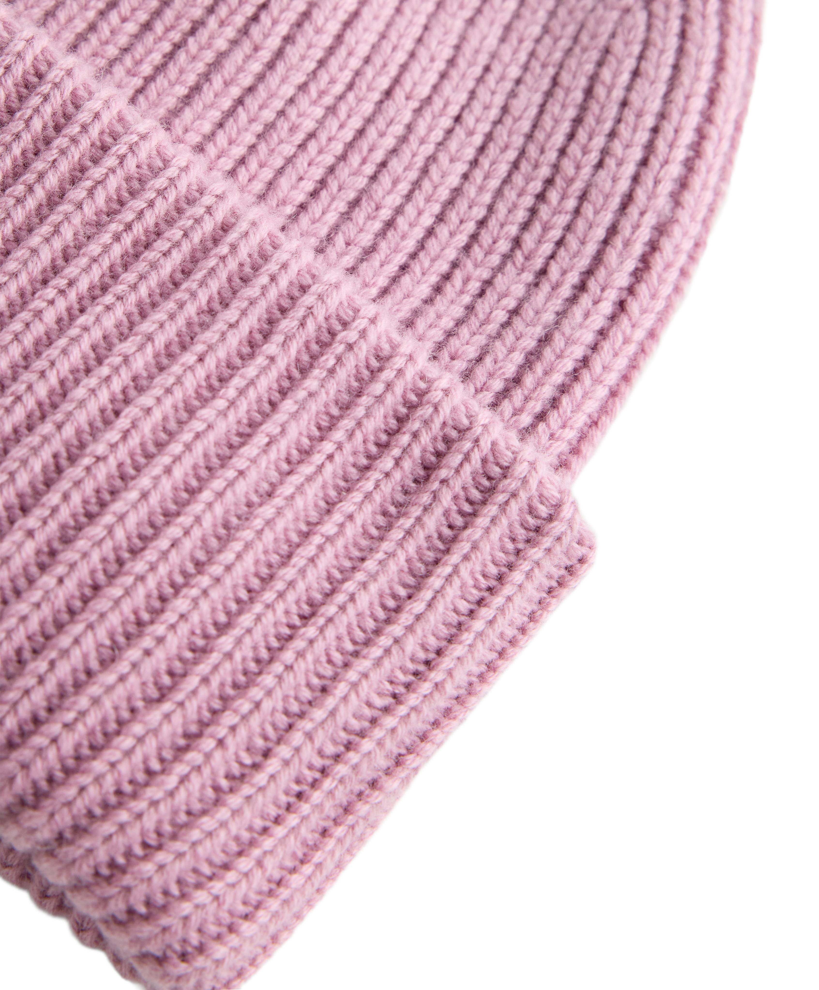 Wool blend knit pompom hat — MID DUSTY PINK
