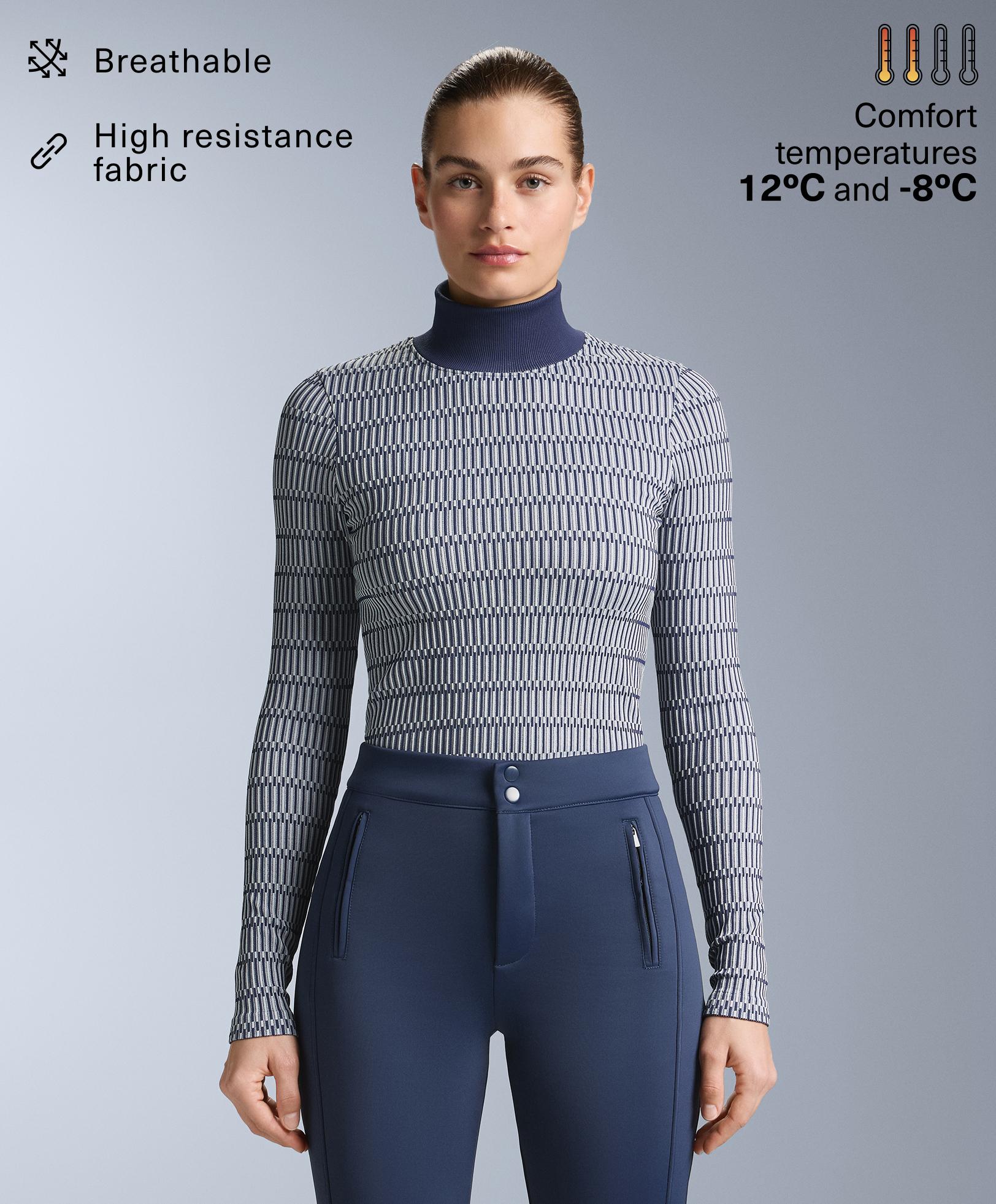Geometric seamless thermal base layer T-shirt