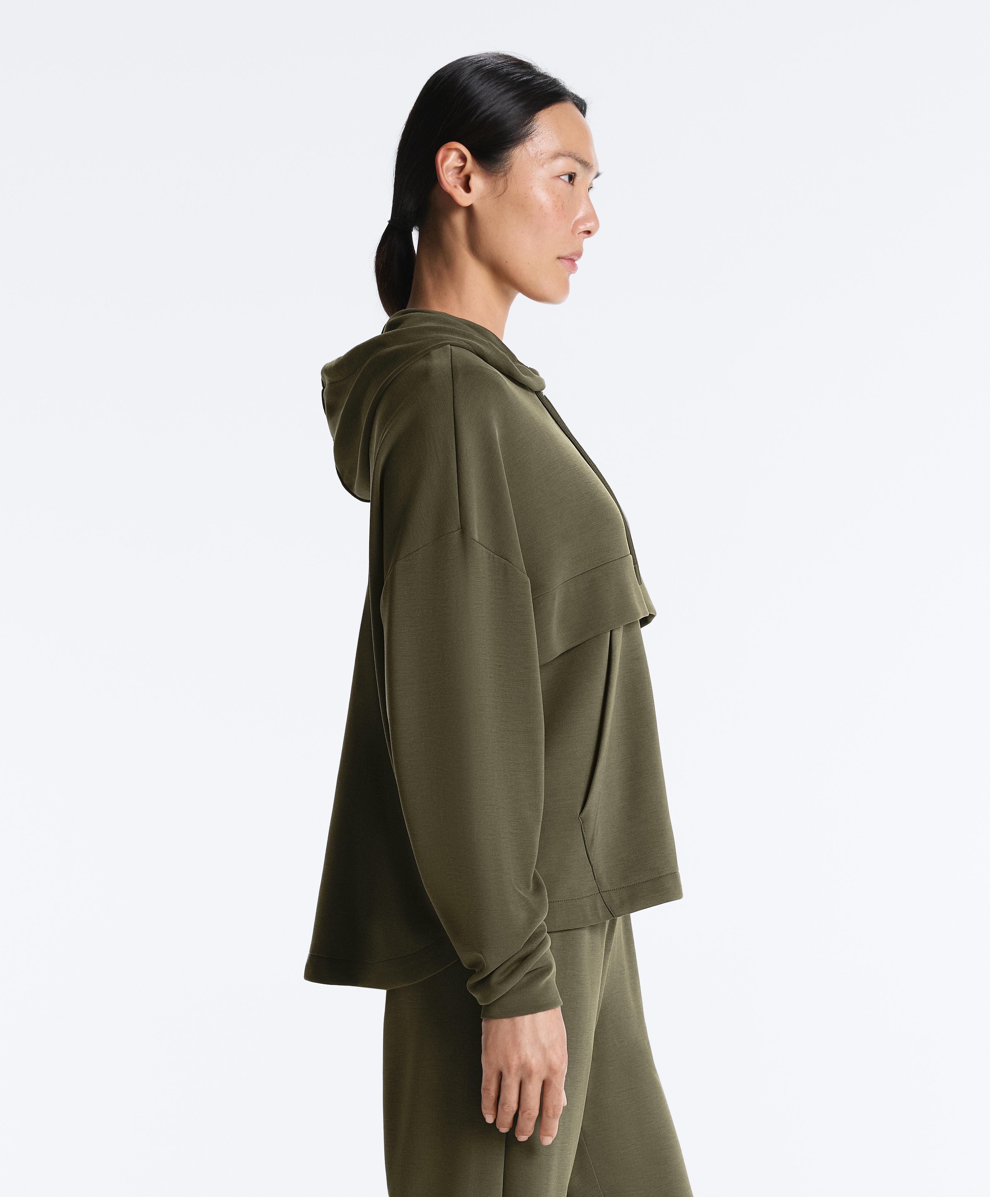 Soft-touch jacket with modal — KHAKI