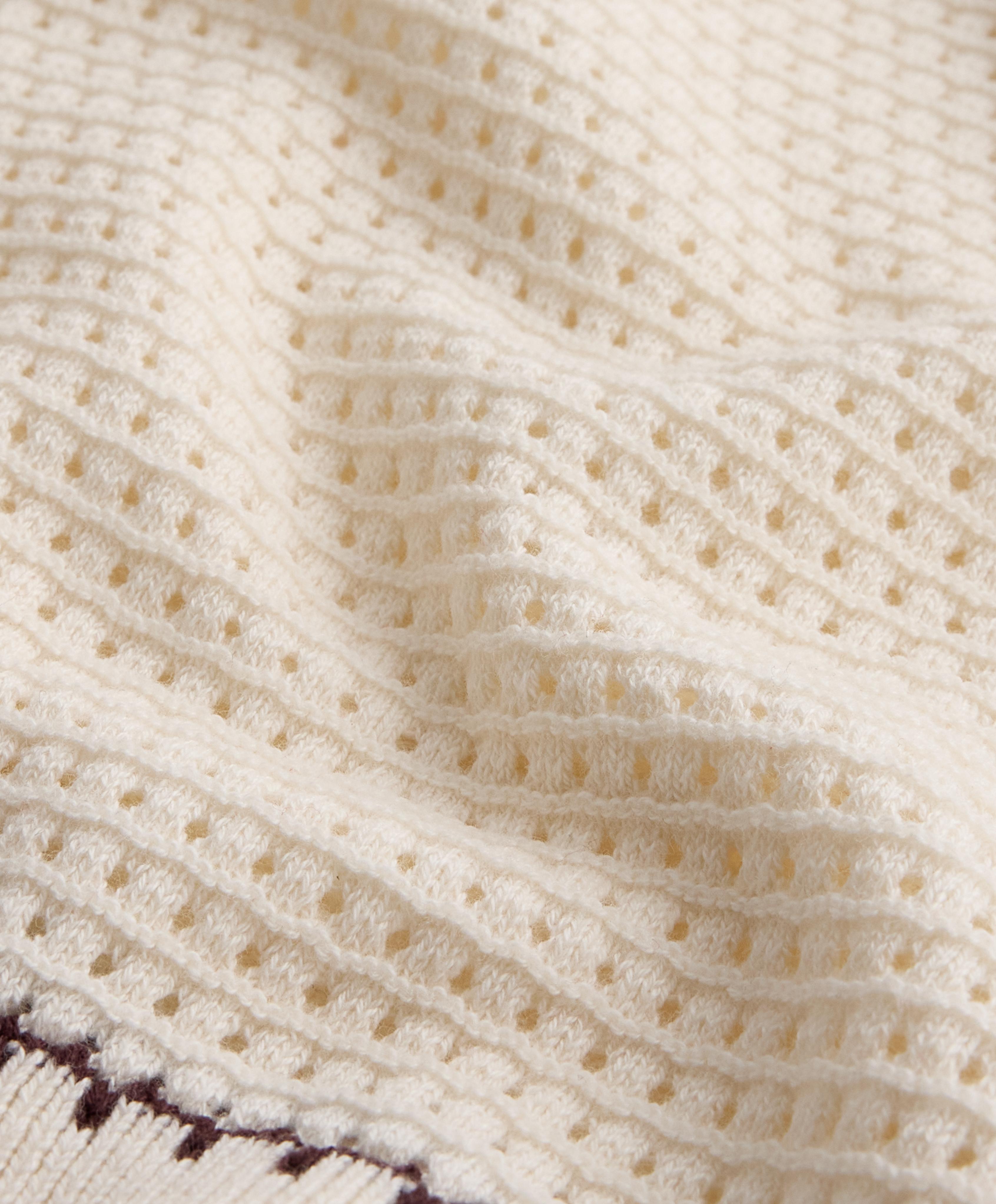 Cotton openwork knit shorts — PALE ECRU