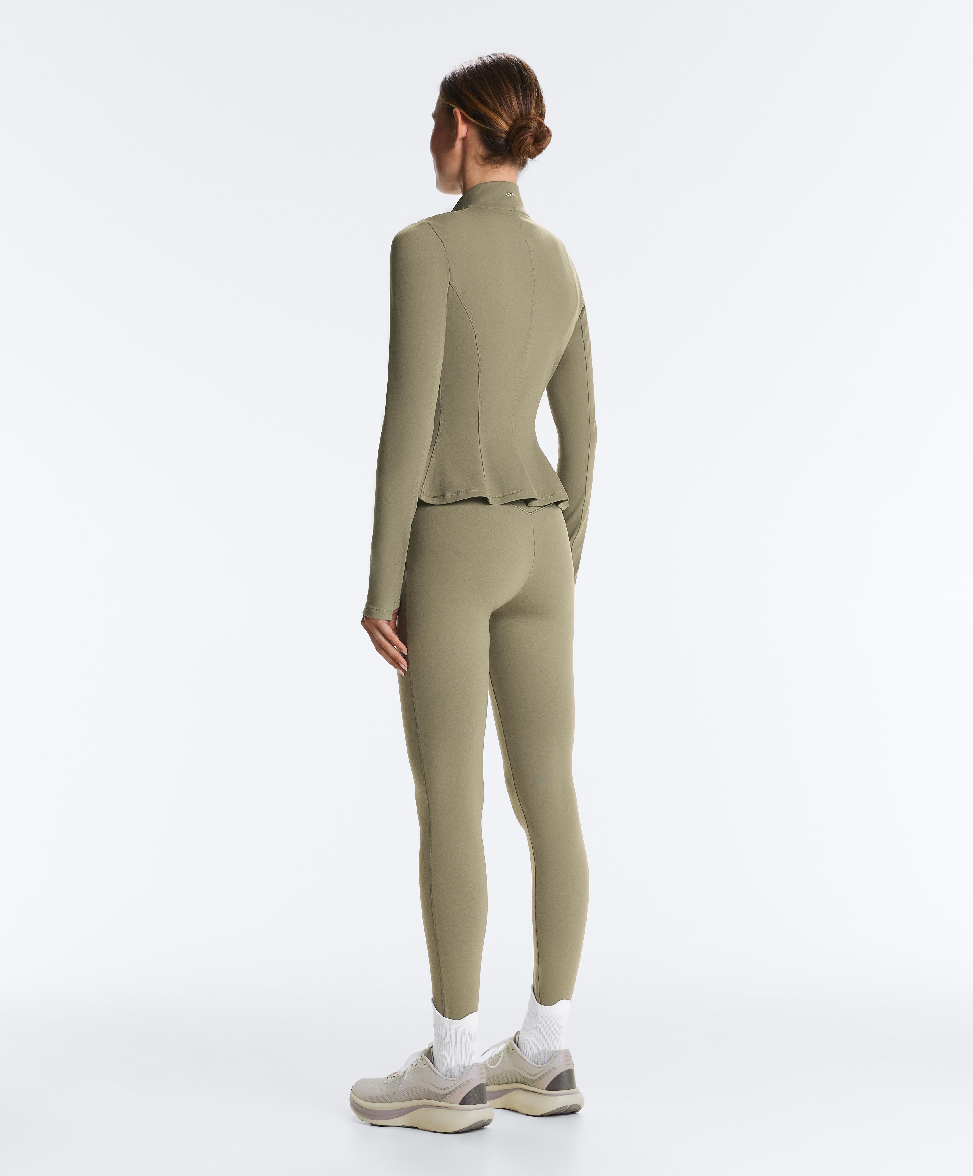 Evermove peplum technical jacket — WASHED KHAKI