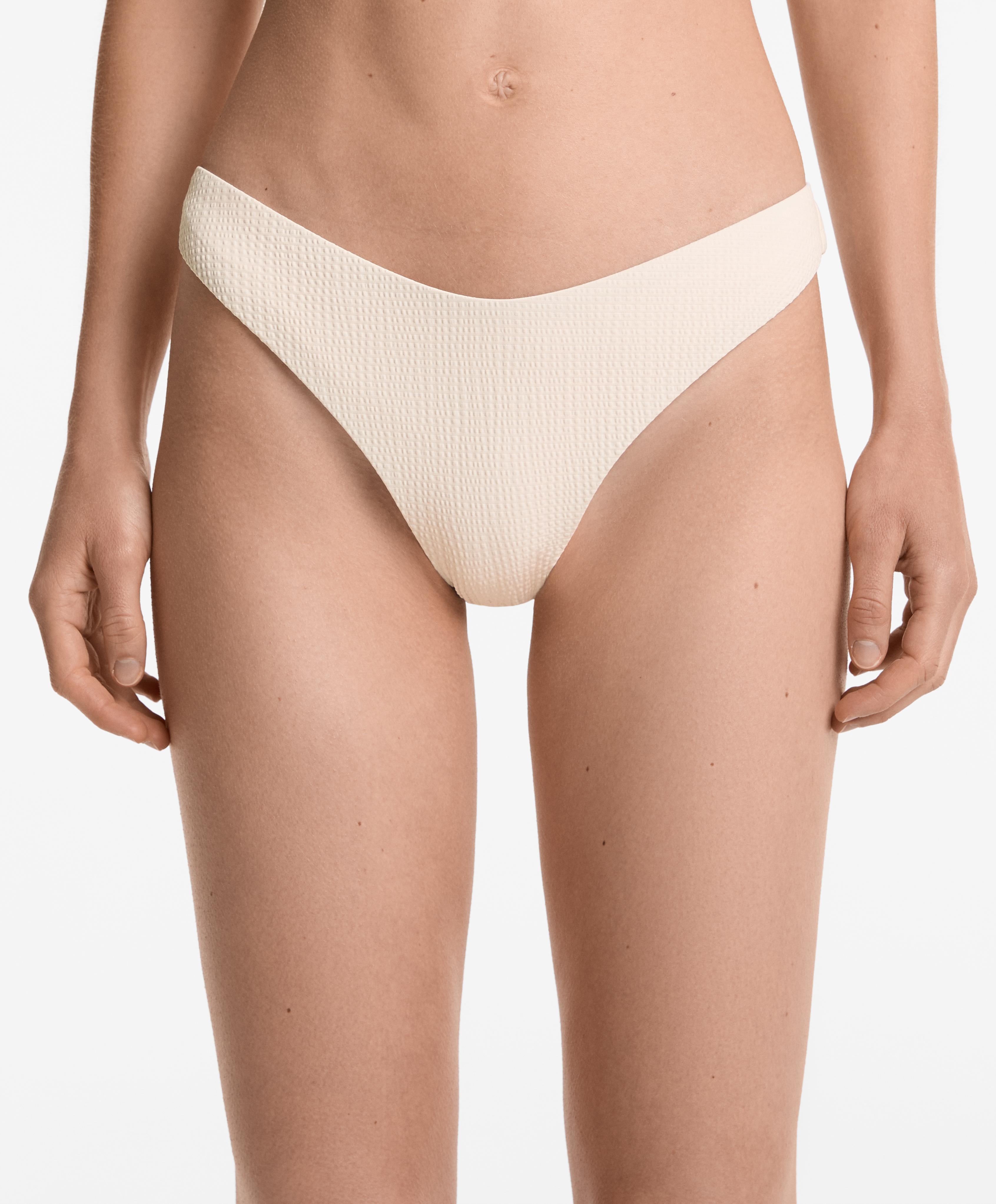 U-cut textured Brazilian bikini briefs