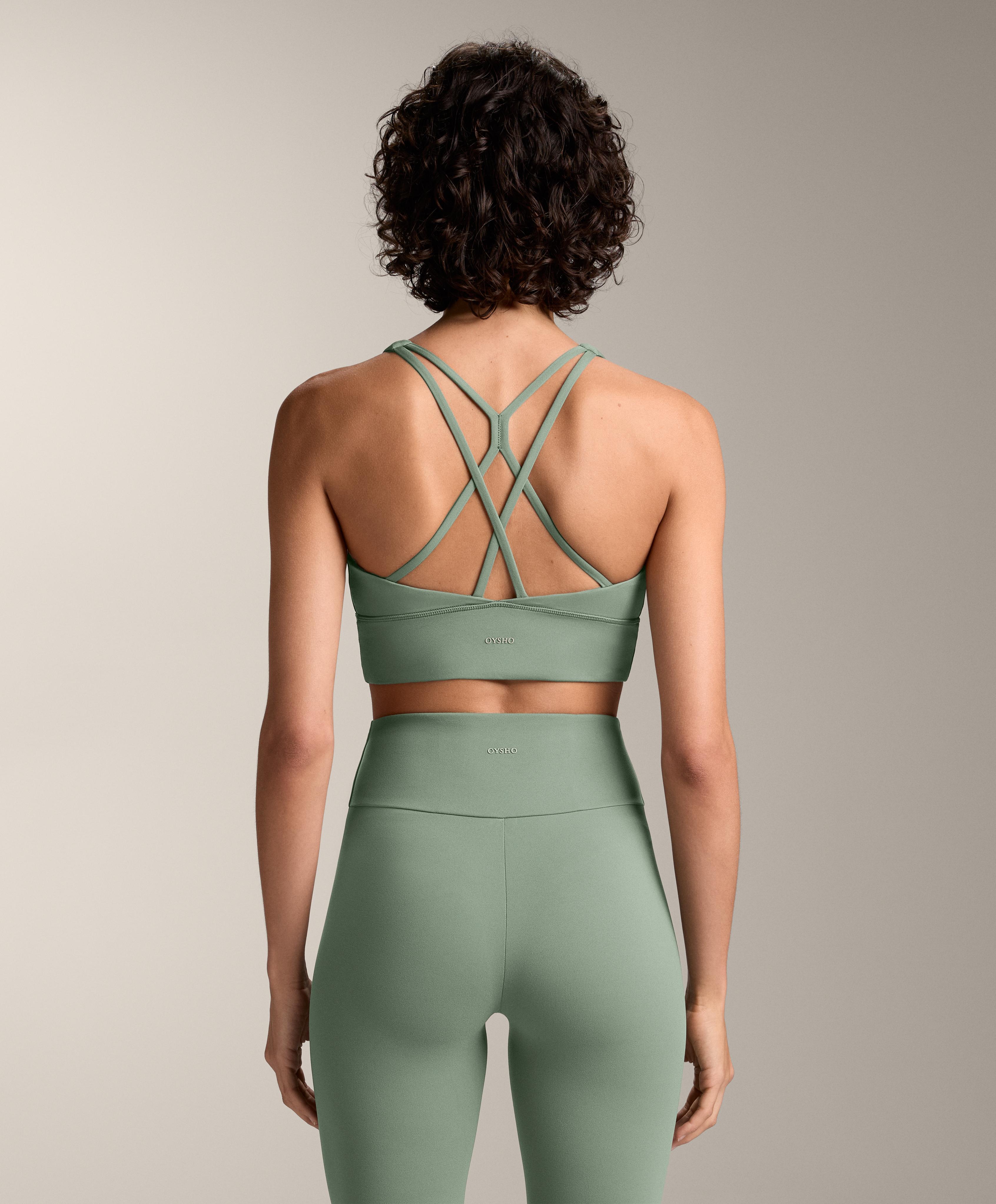 Medium-support Comfortlux sports bra with cups — WASHED GREEN