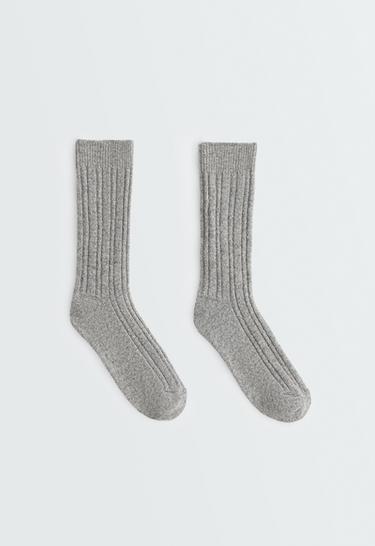 Classic socks in 25% cashmere 11% wool — PALE GREY MELANGE 1