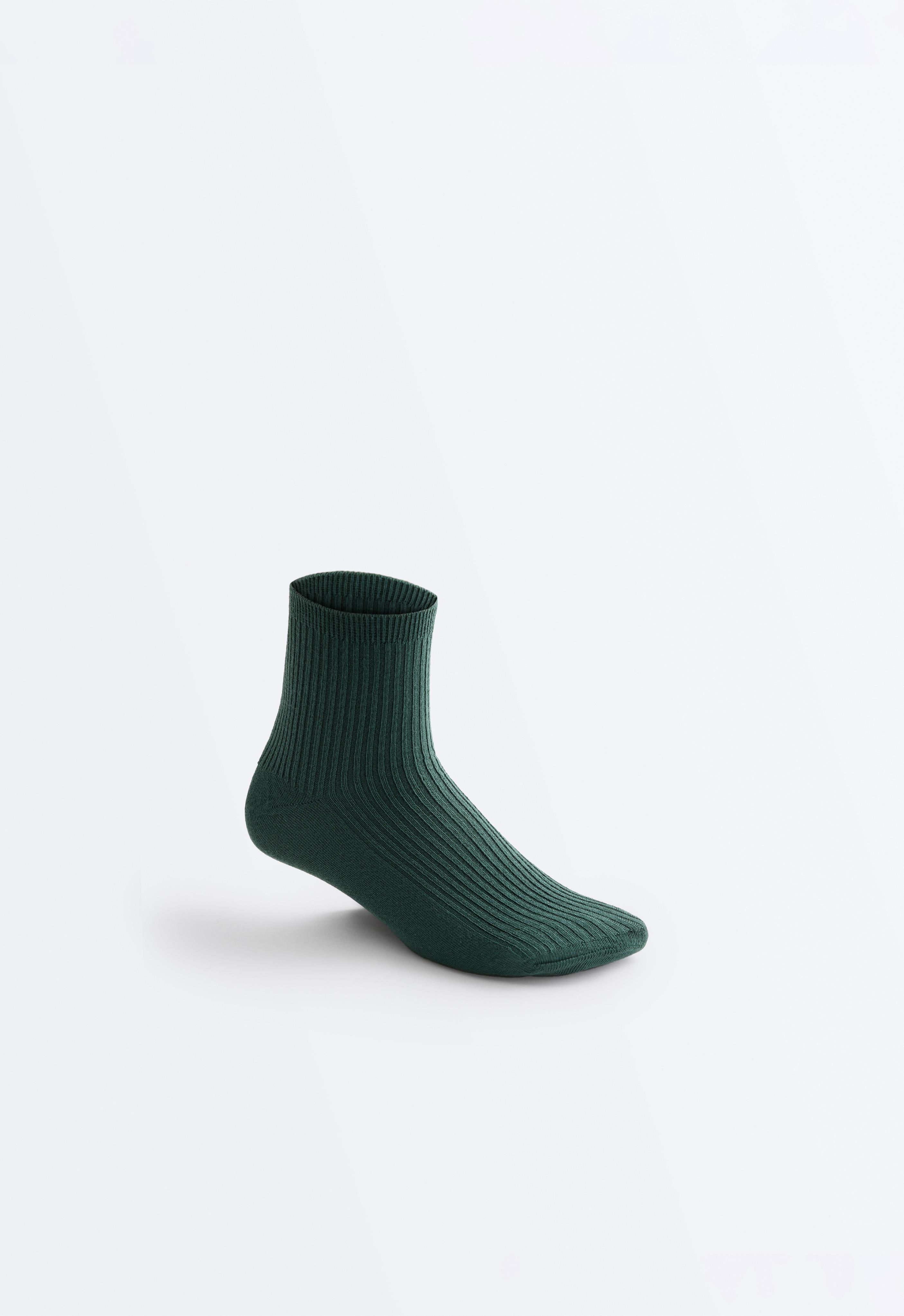 5 pairs of cotton blend quarter socks — SEA GREEN