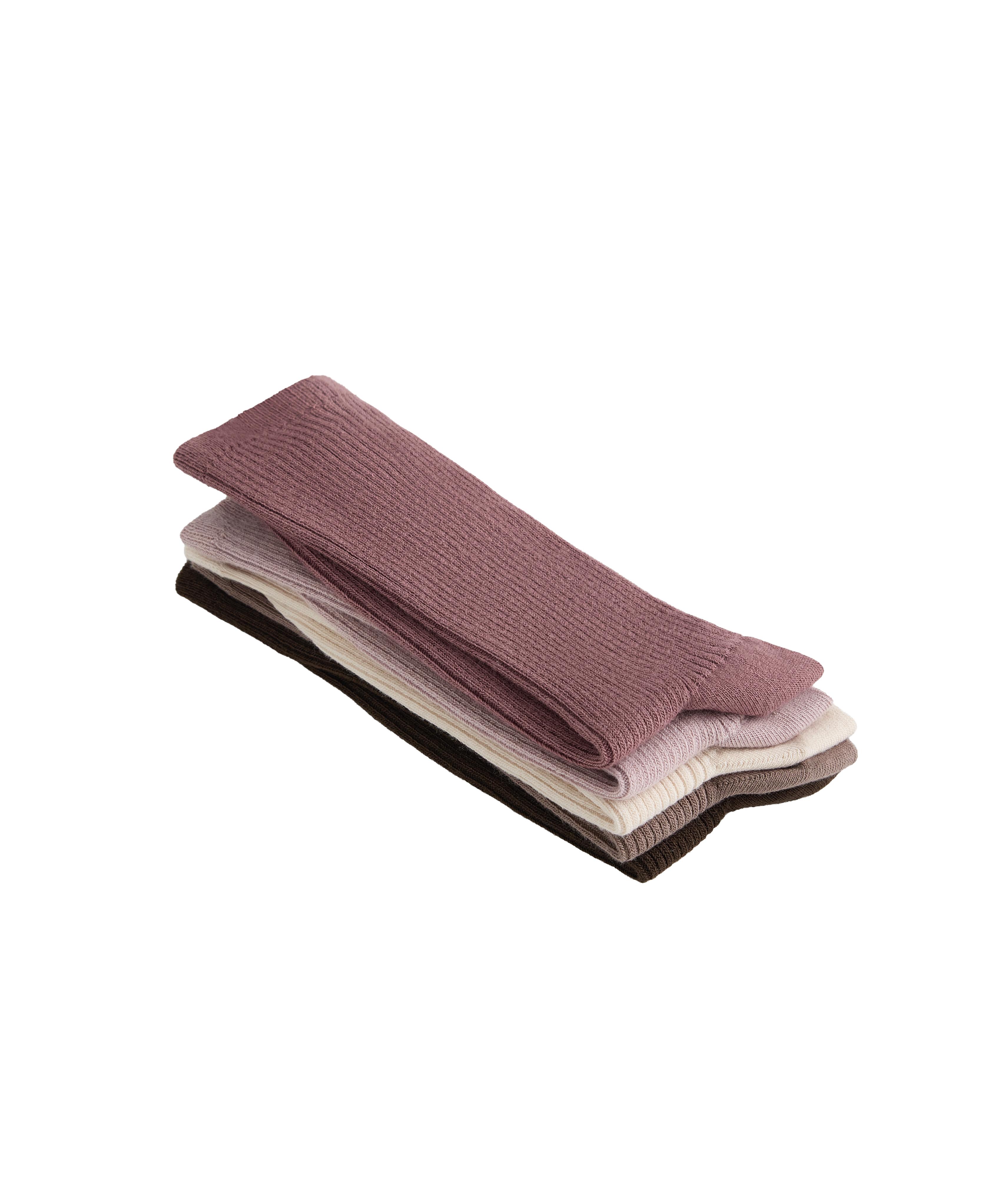 5 pairs of cotton blend classic socks — WASHED ROSE