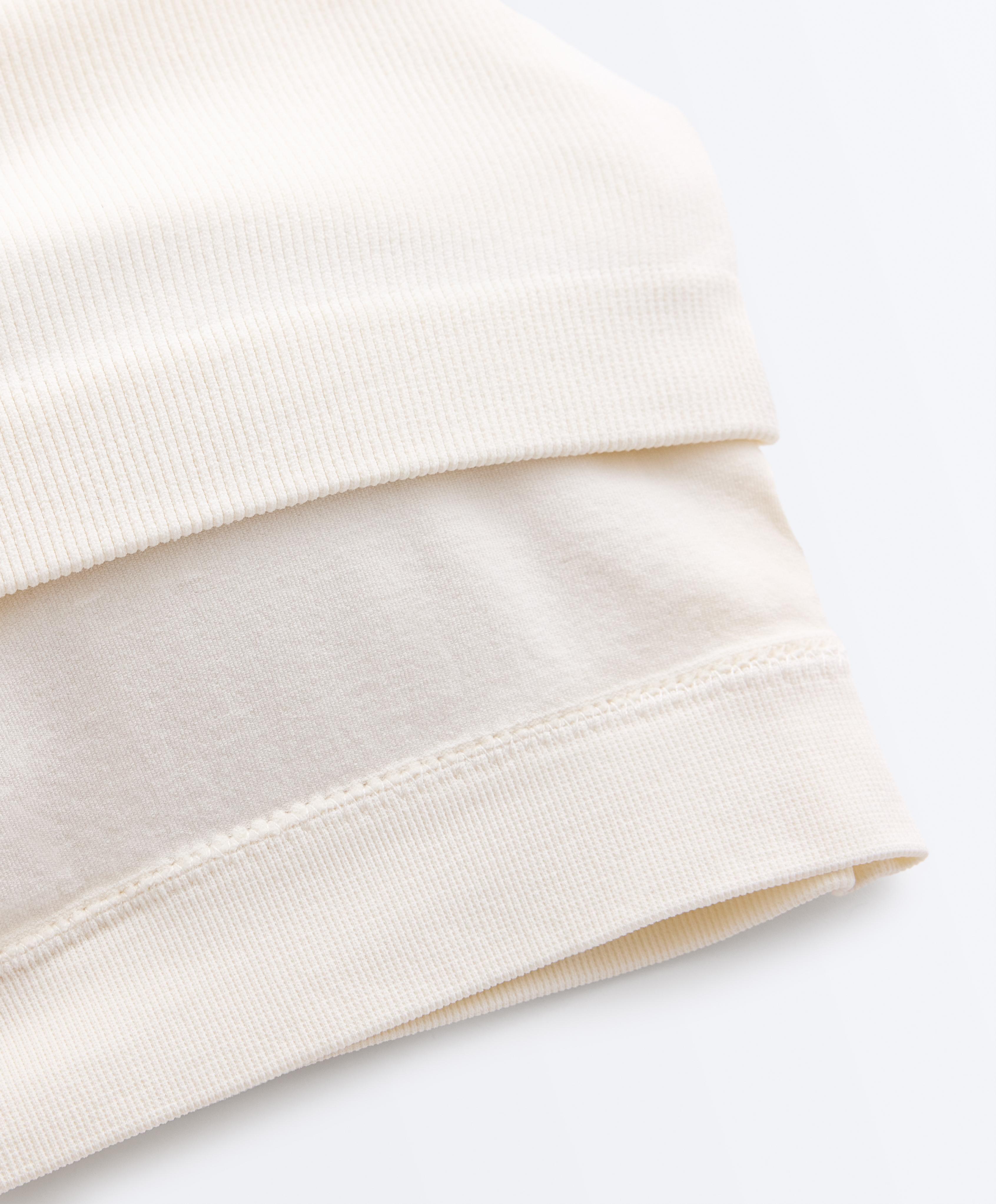 Square neck rib modal blend tank top — PALE ECRU