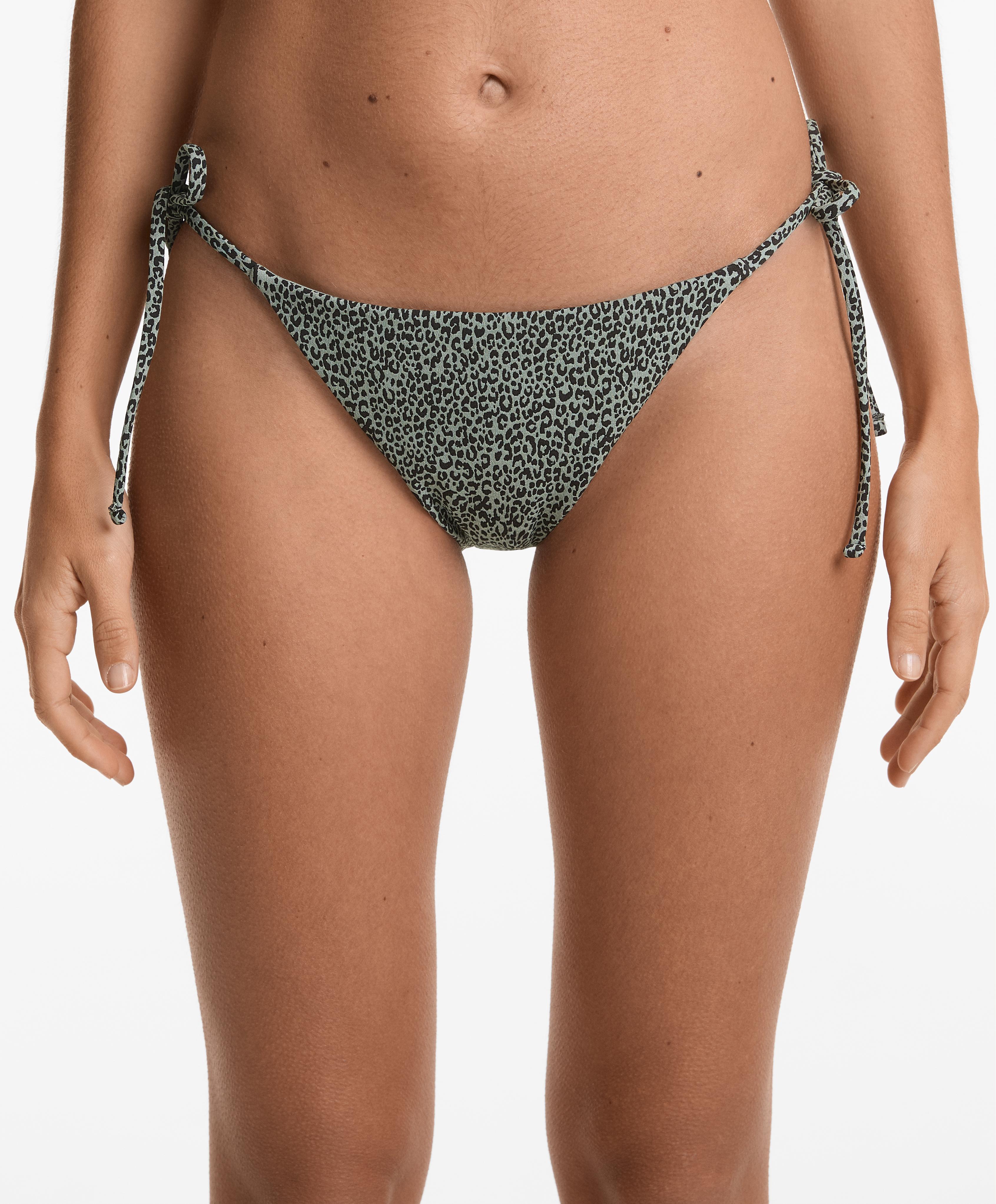 Bas de bikini imprimé à couvrance moyenne avec liens Bas de bikini imprimé à couvrance moyenne avec liens