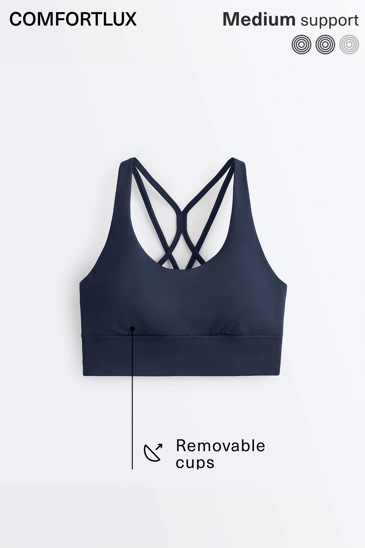 Medium-support Comfortlux sports bra with cups — NAVY BLUE