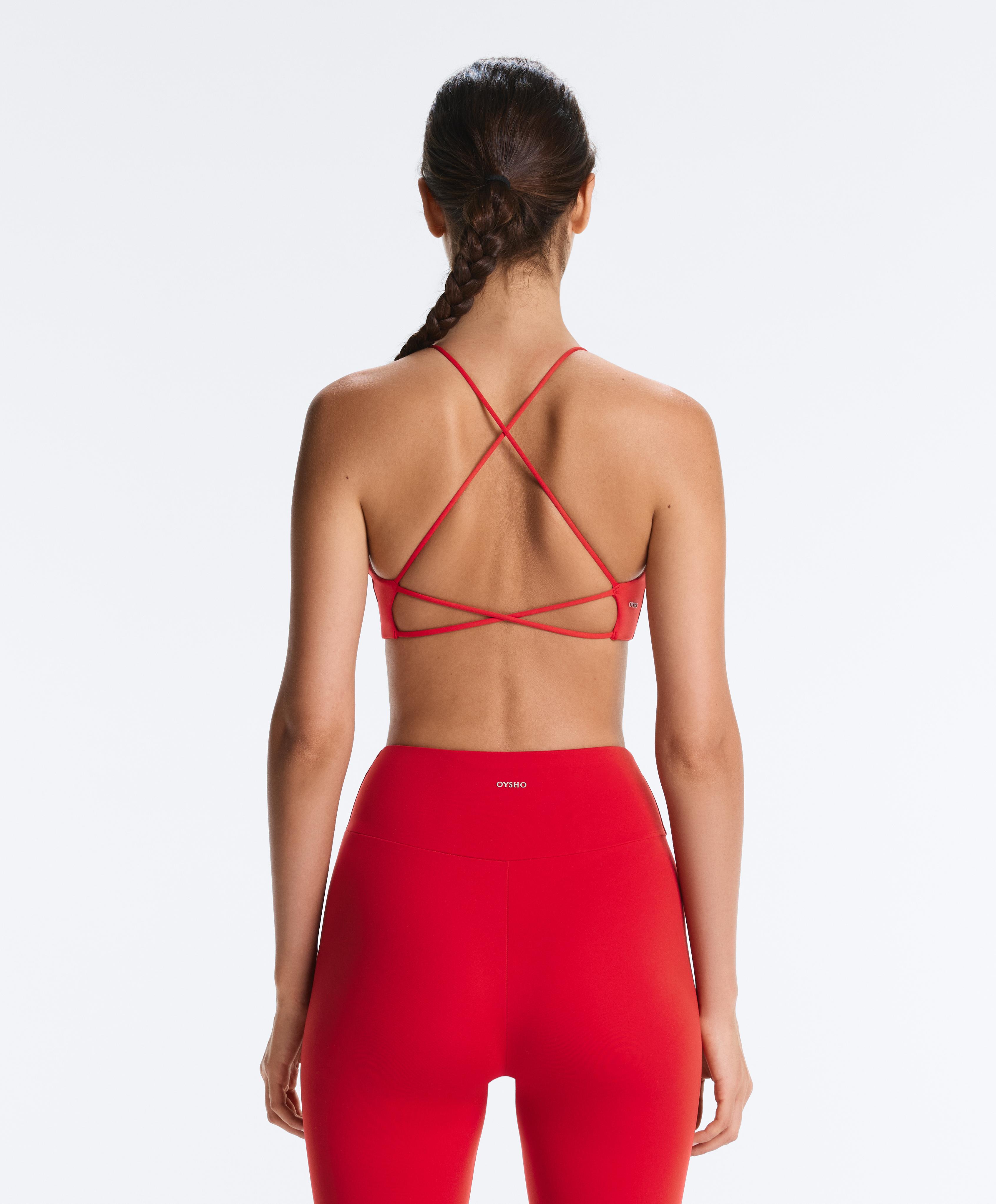 Low-support Comfortlux crossover sports bra — STRONG RED
