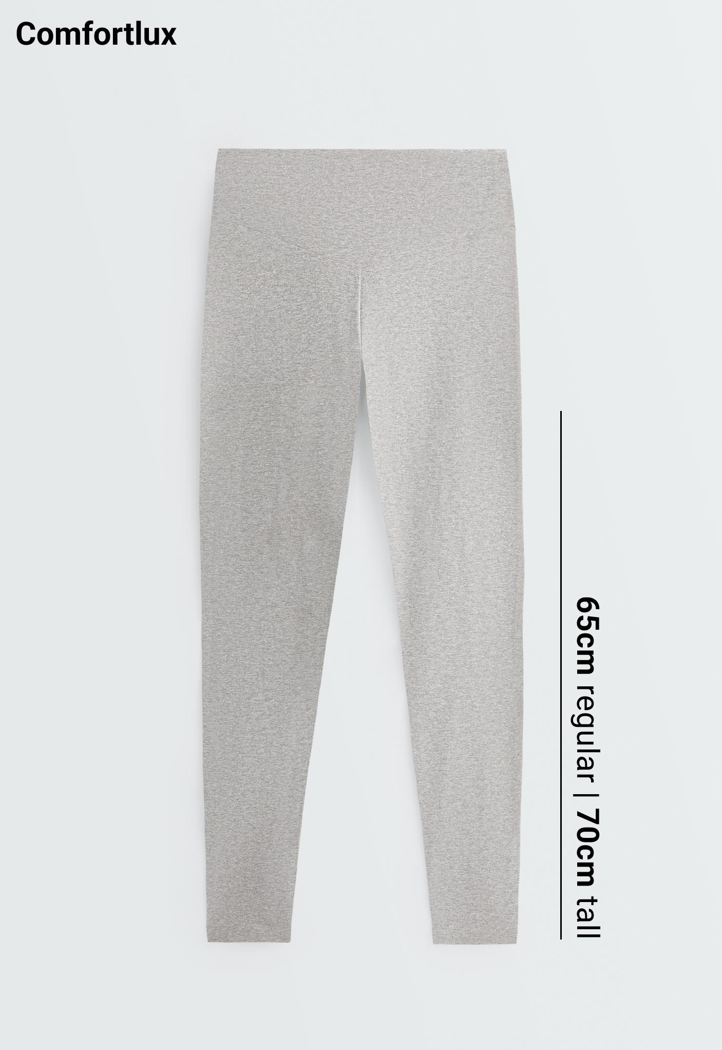 Comfortlux high-waisted ankle-length heathered leggings — PALE GREY