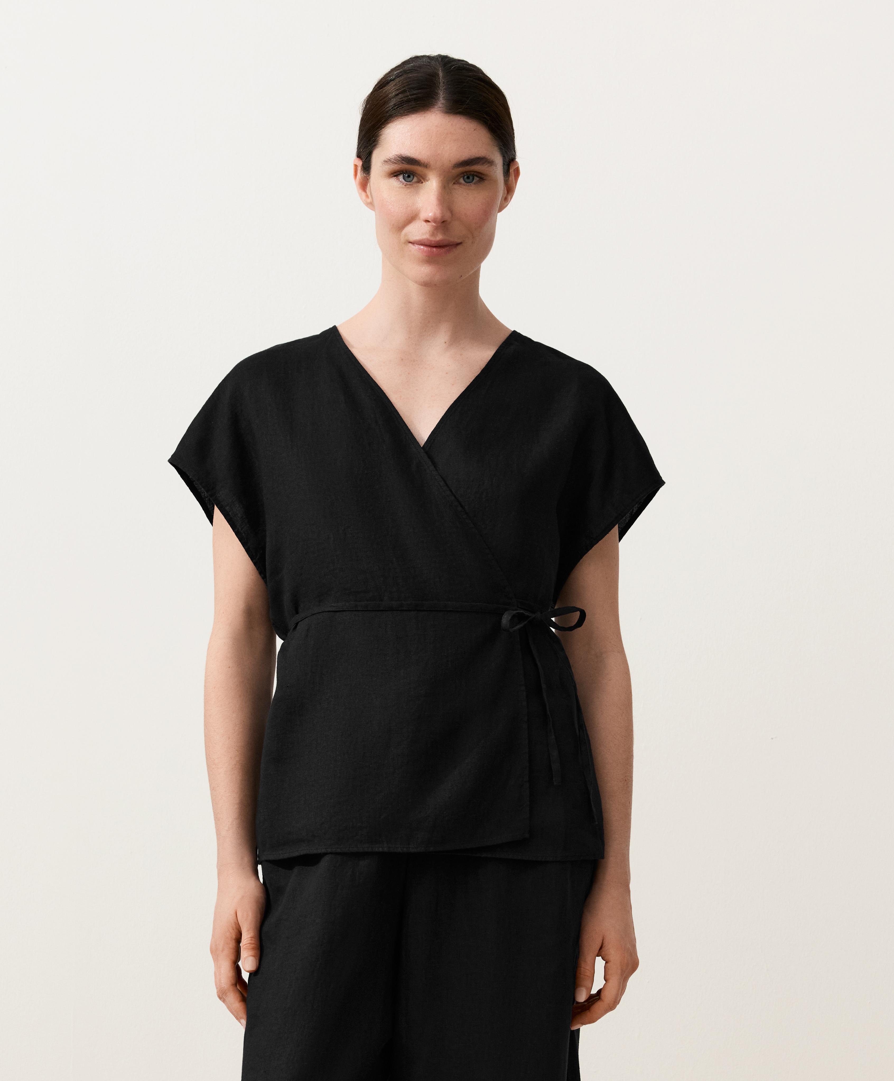 Blusa cruzada lazo 100% lino