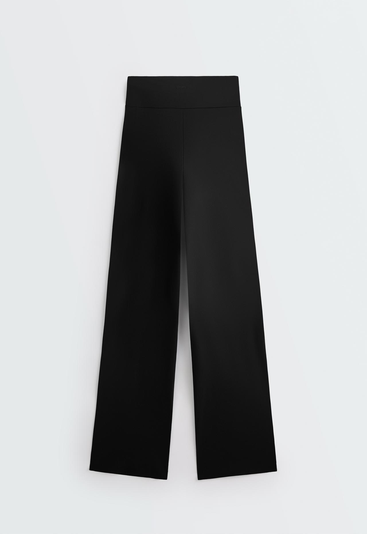 High-rise Comfortlux straight-leg trousers — BLACK