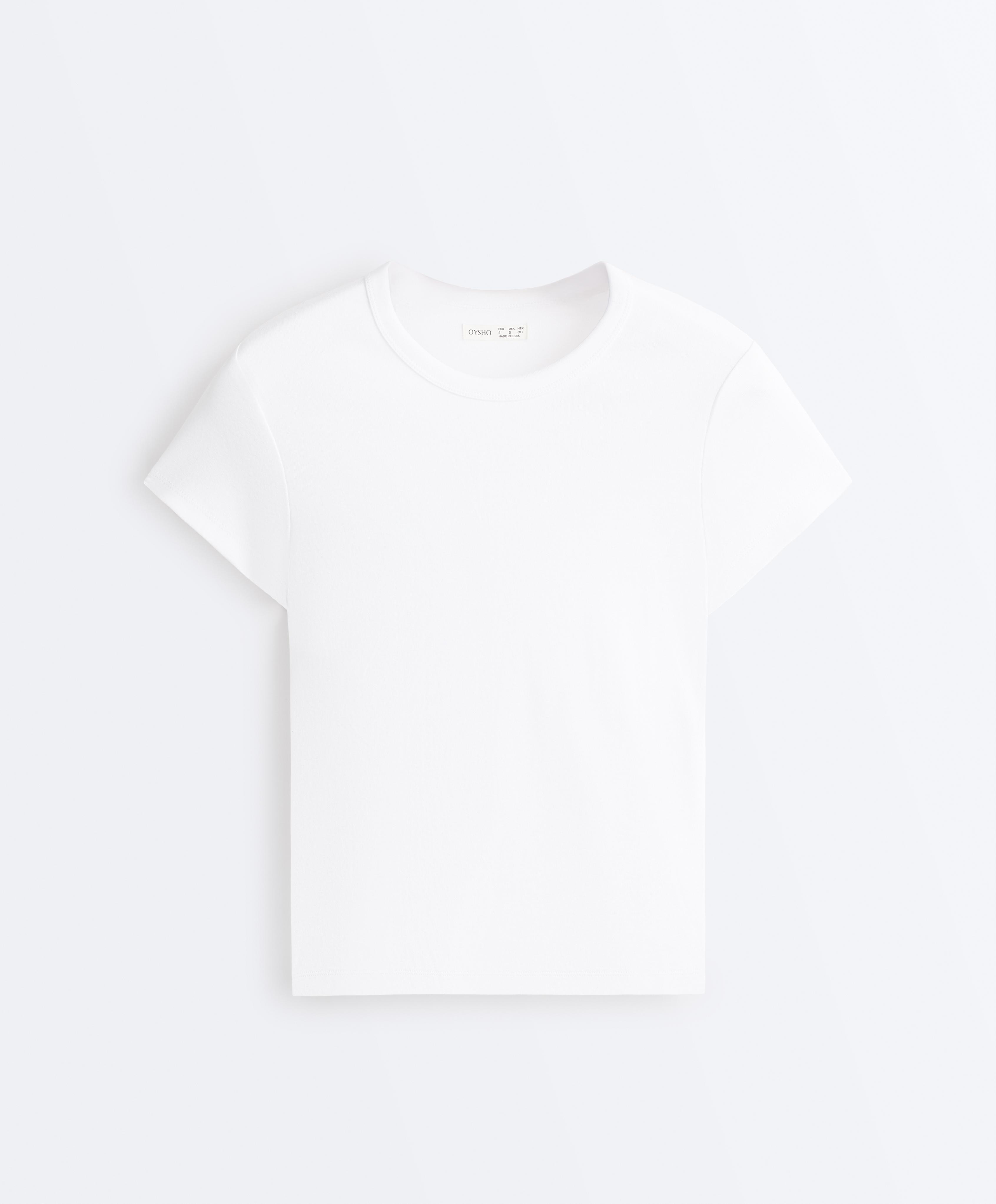 T-shirt fitted rib en mélange de coton T-shirt fitted rib en mélange de coton