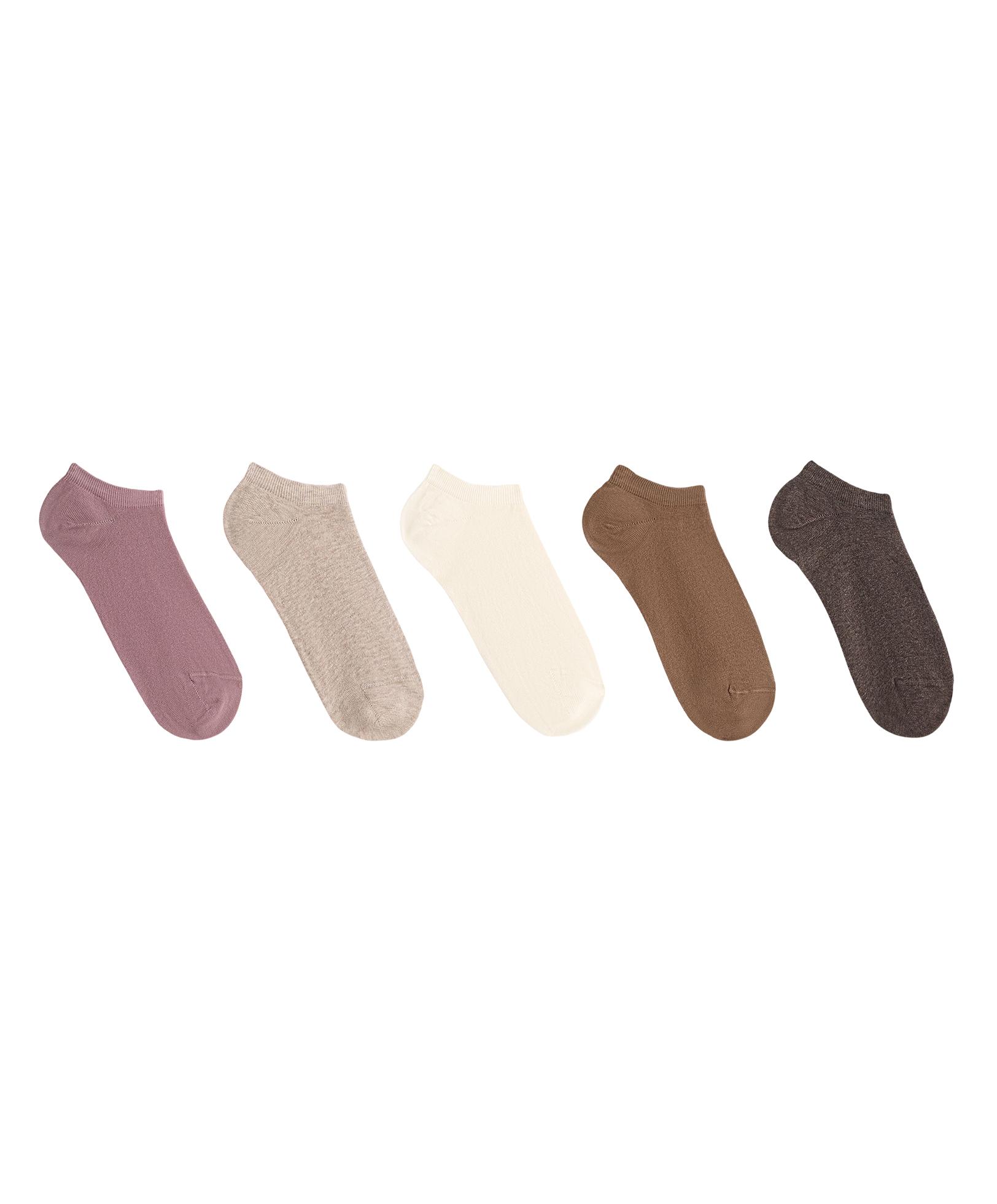 5 pairs of cotton blend sneaker socks — VINTAGE PINK