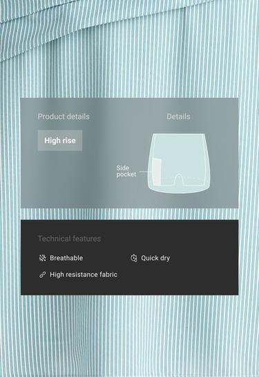 High-waisted striped gathered skirt — PALE ECRU 2