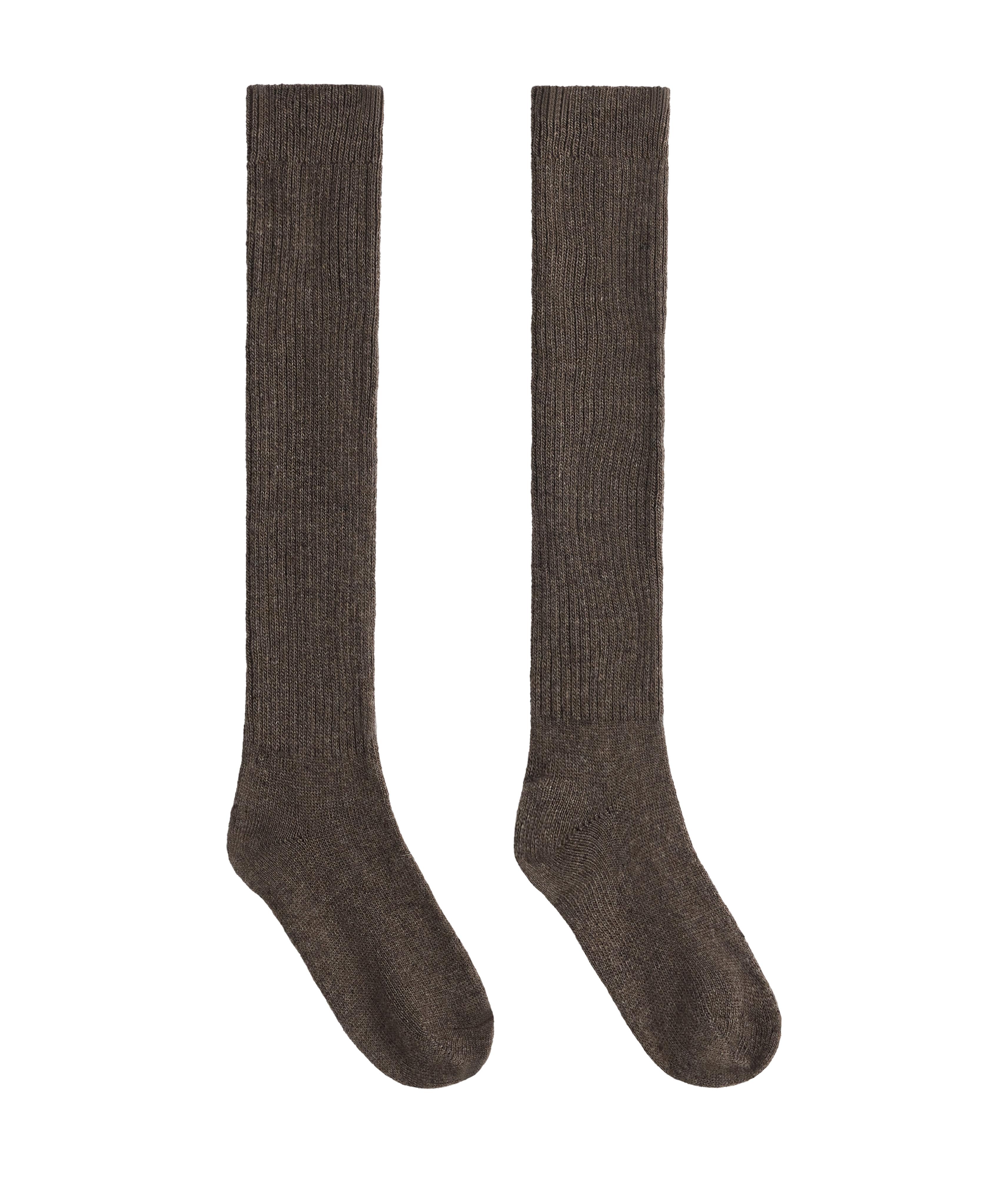 22% cashmere 10% wool long socks — CHOCOLATE