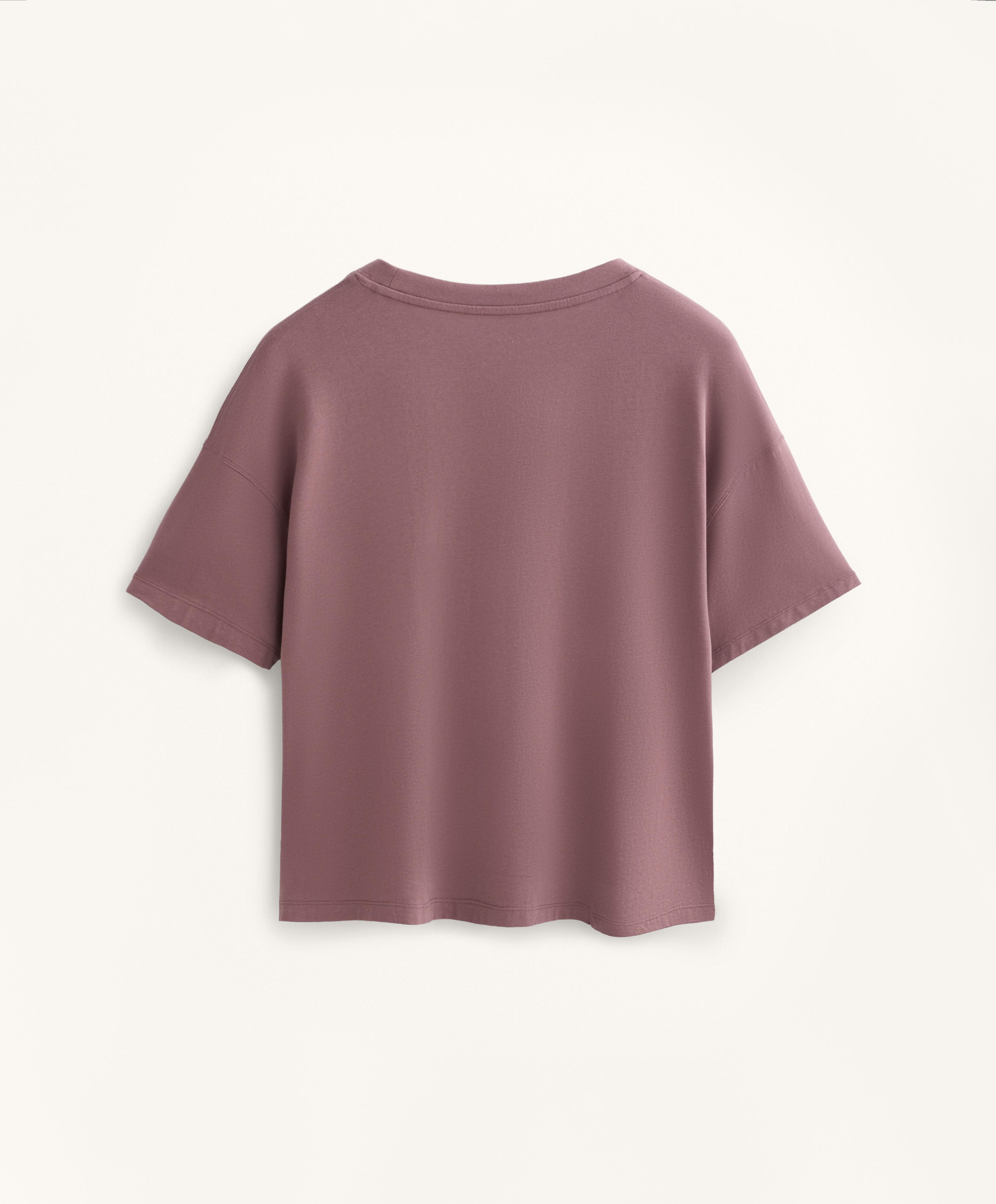 Boxy-T-Shirt mit kurzen Ärmeln aus Baumwollmischung Boxy-T-Shirt mit kurzen Ärmeln aus Baumwollmischung