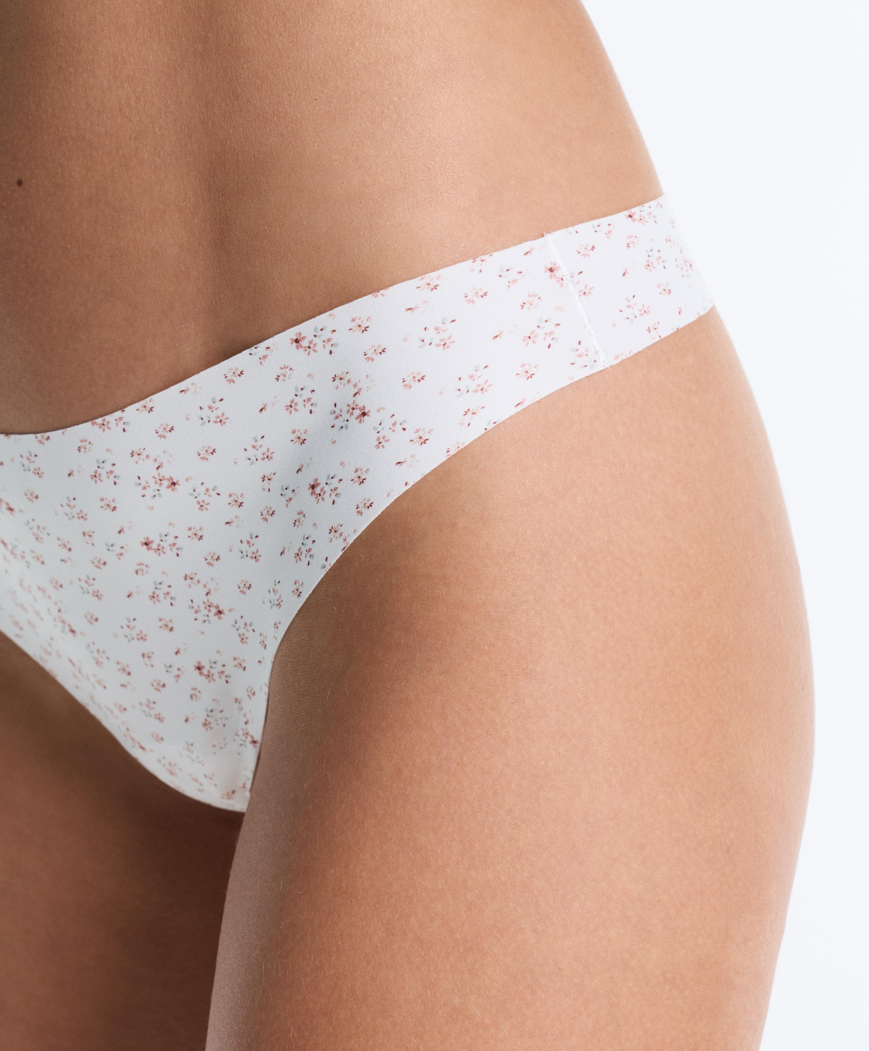 5 invisible laser-cut polyamide blend thongs — SOFT PINK