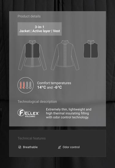 FELLEX® Volcanic 3-in-1 technical padded jacket — BLACK 2