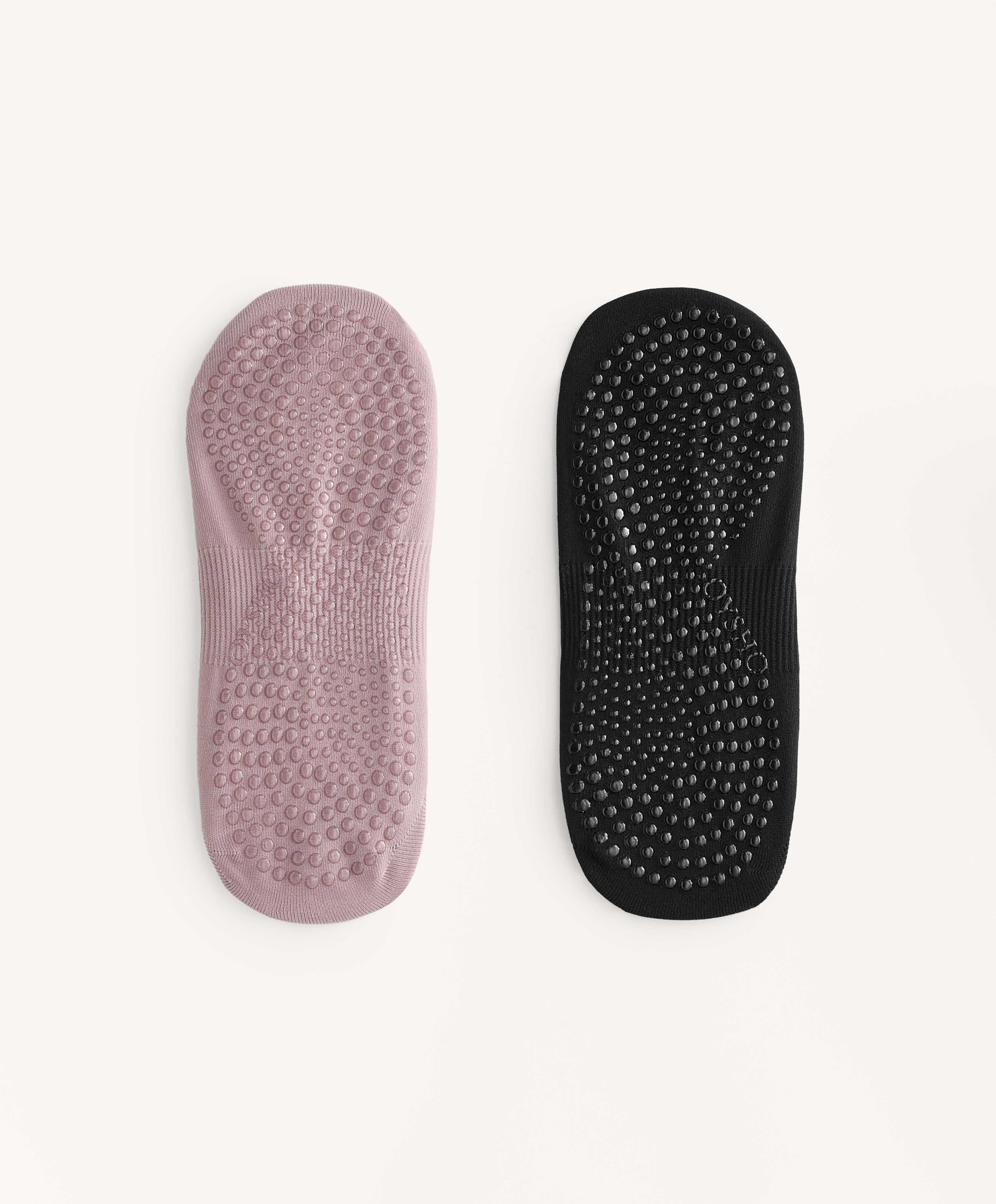 2 pares de calcetines yoga y pilates mezcla poliamida cintas dobles