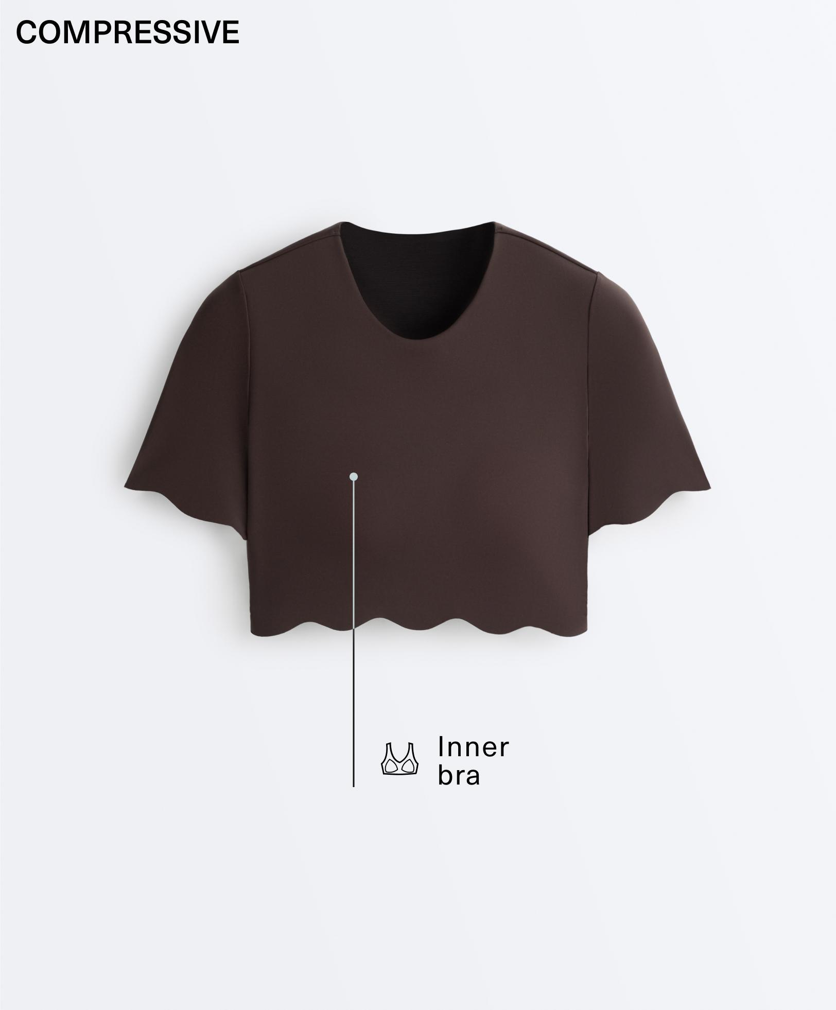 Wavy Compressive Tank Top — DARK REDDISH‑BROWN