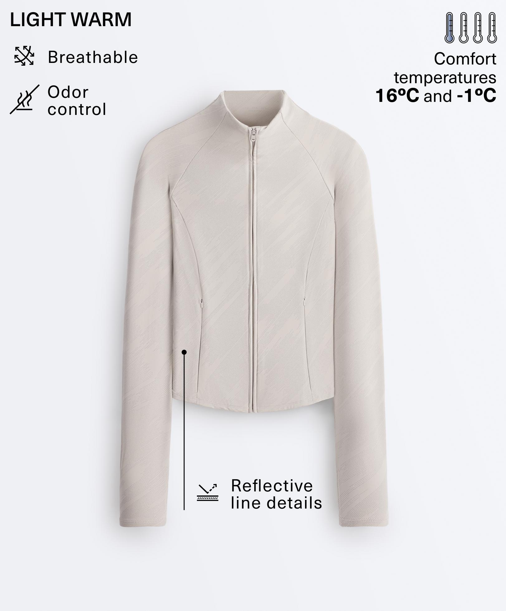 Light warm reflective technical jacket — TAUPE