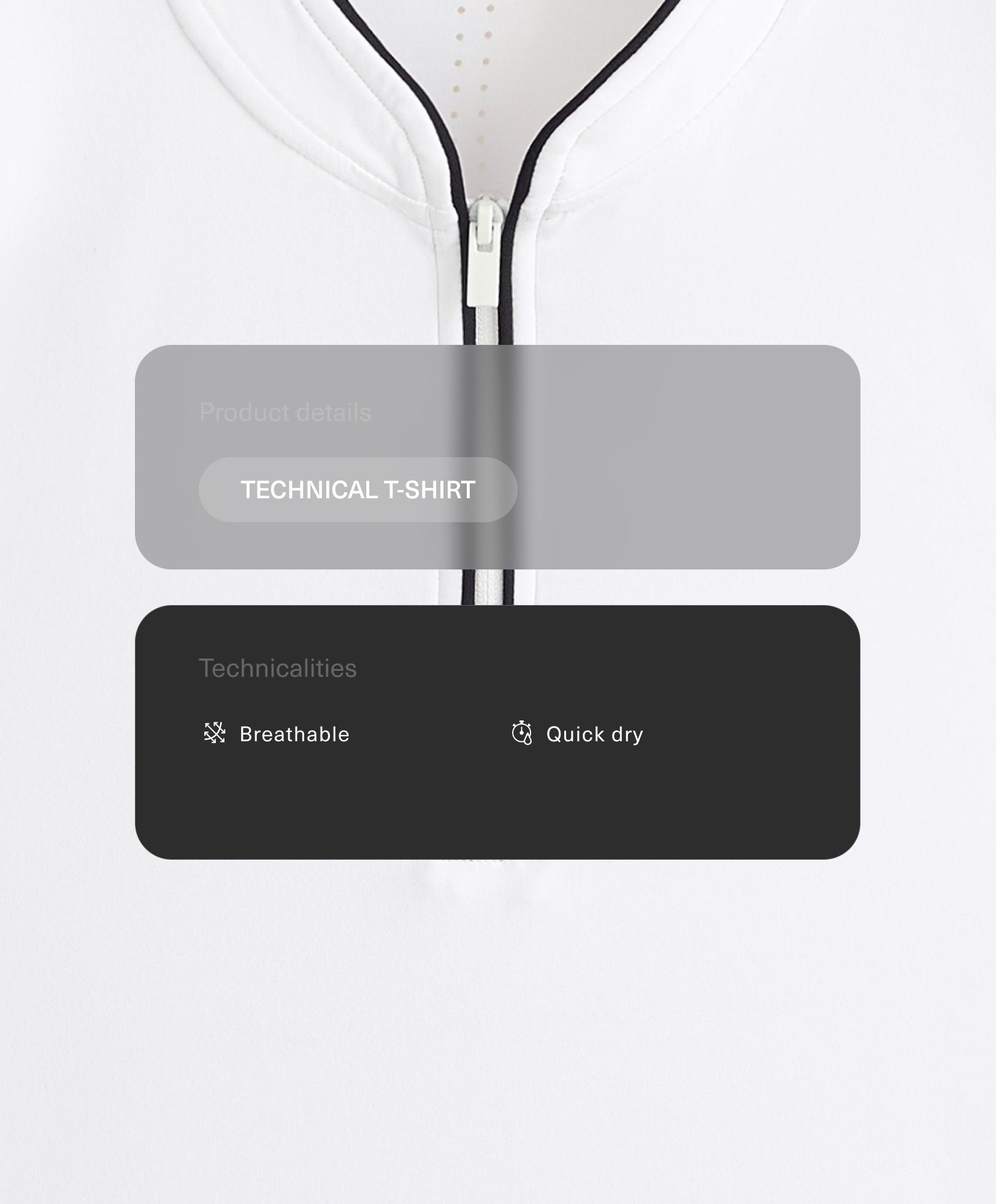 Technical sleeveless T-shirt with half zip