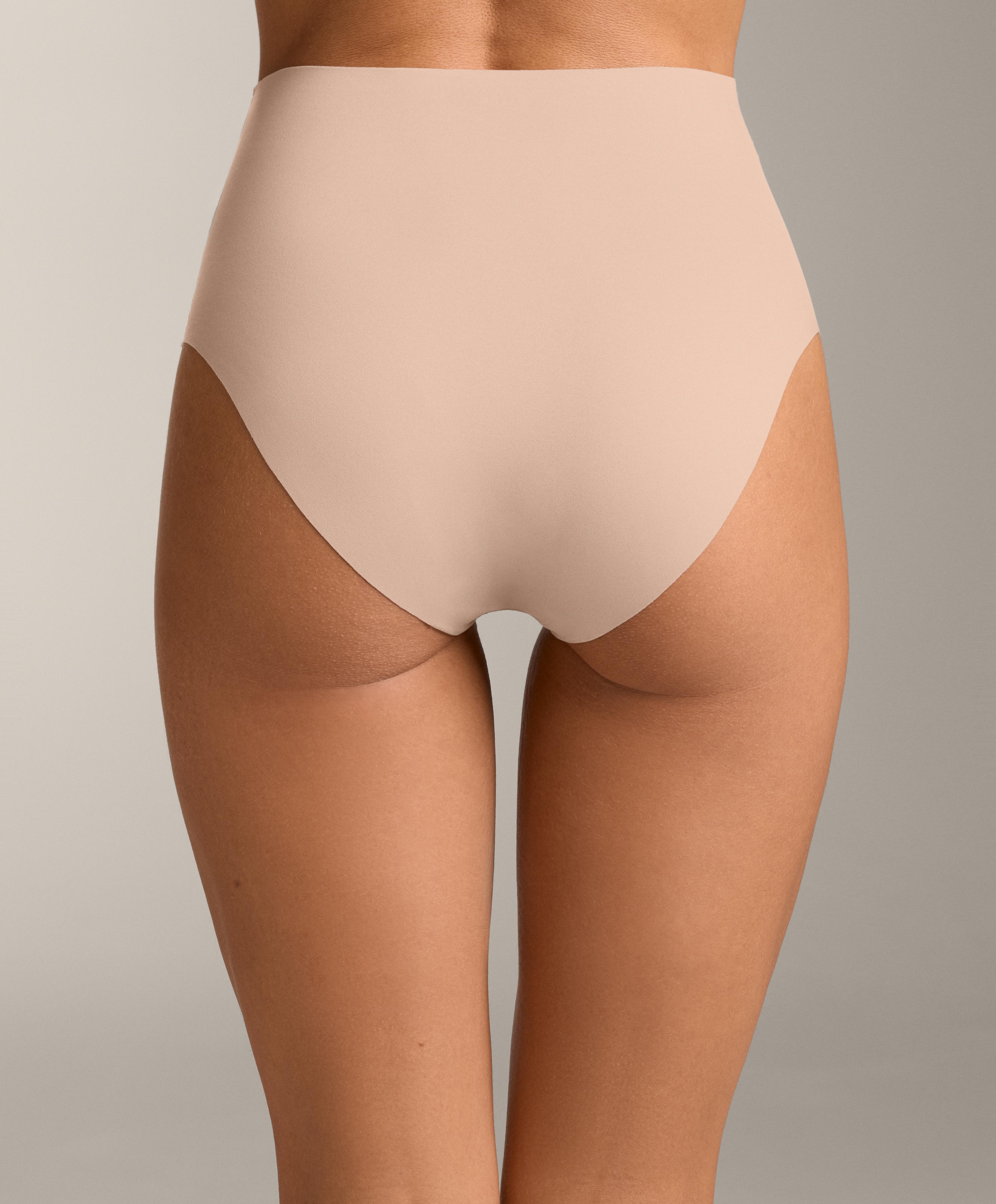 2 invisible polyamide blend mid-rise classic briefs — BEIGE
