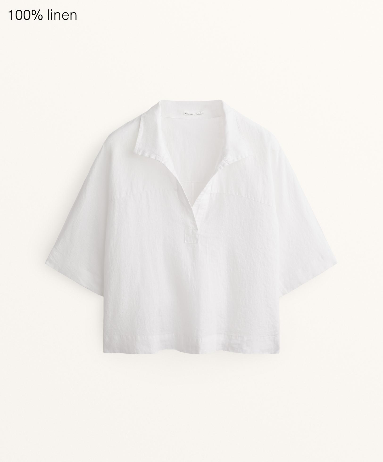 Оверсајз кошула со кратки ракави 100% лен