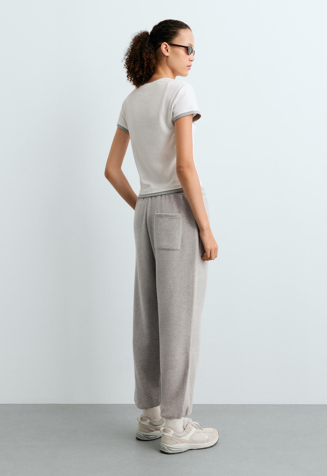 Marl fleece joggers — MID-GREY MELANGE