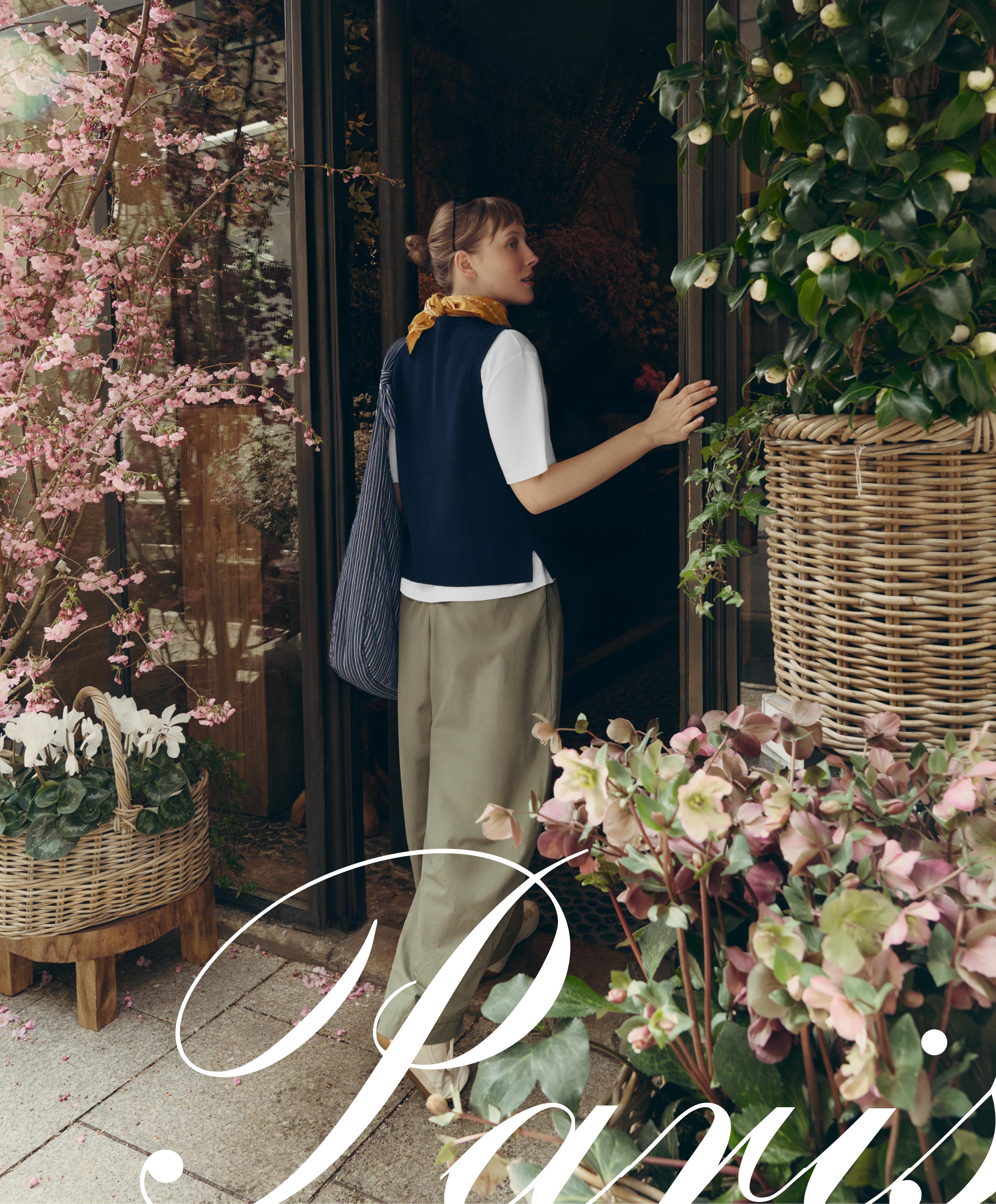 Pantalon tapered à plis 100 % coton Pantalon tapered à plis 100 % coton