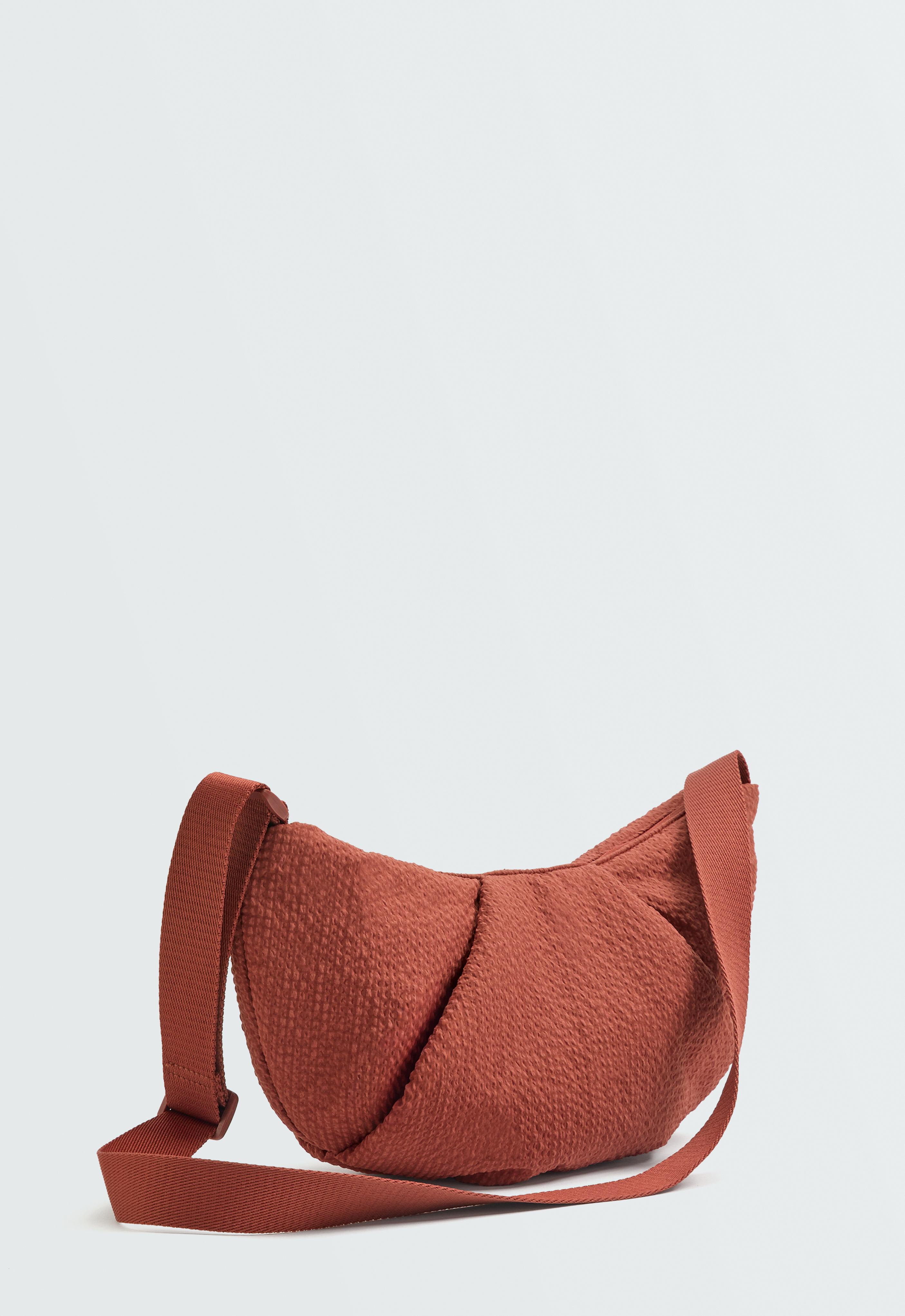 Textured quilted crossbody bag — TERRACOTTA