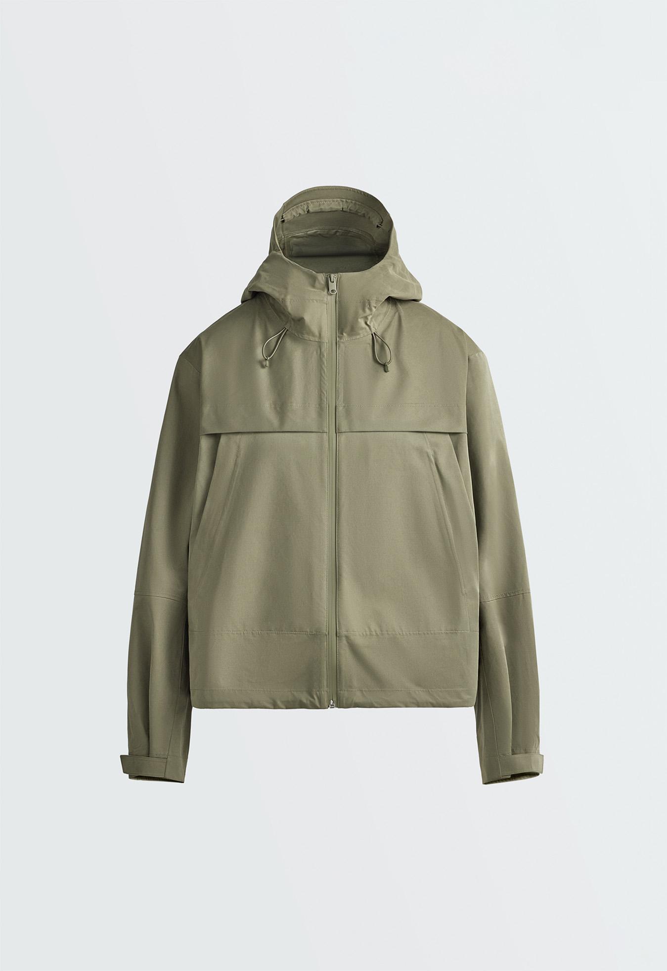 Short 10k waterproof canvas technical jacket — DARK KHAKI