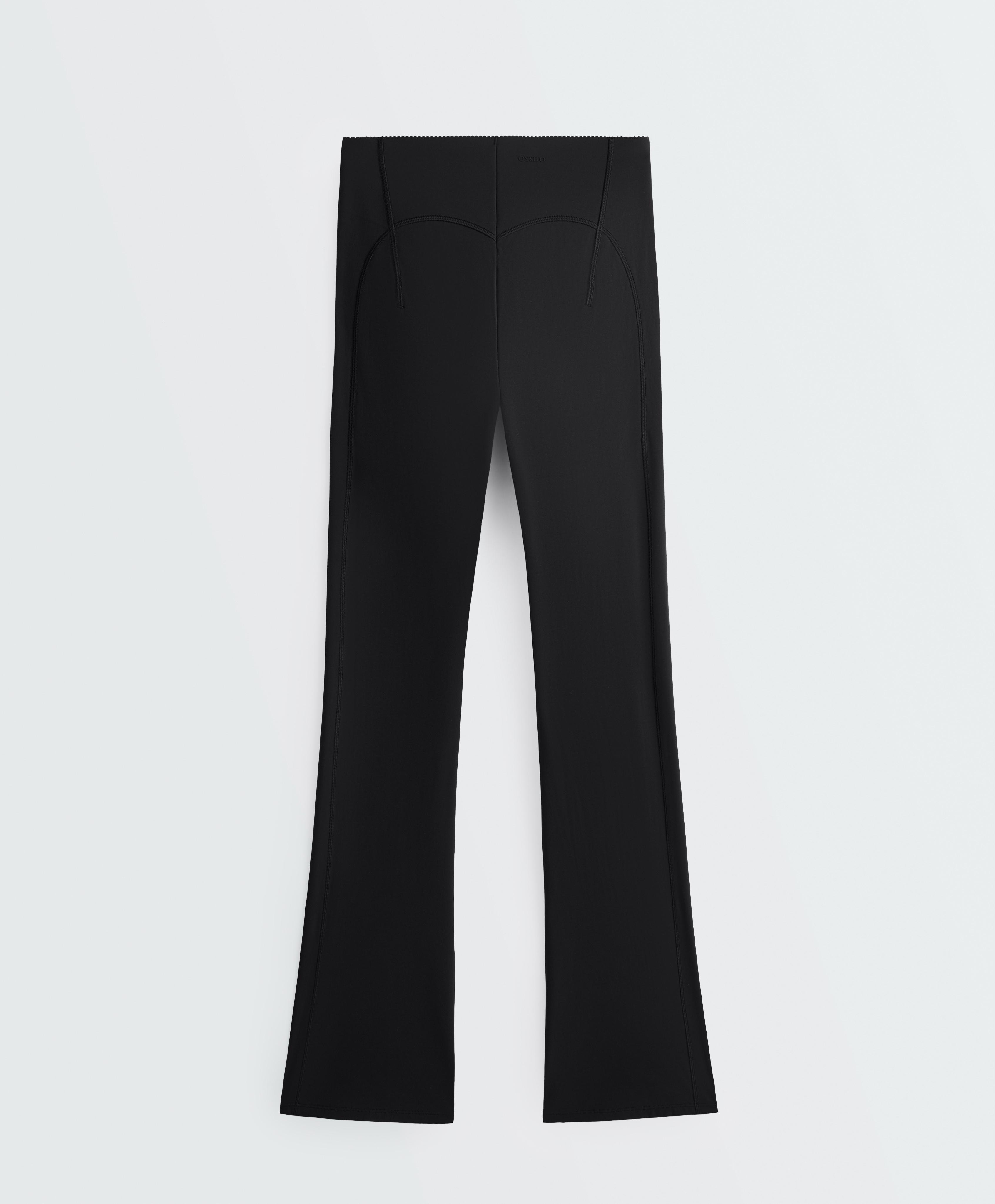 Super high rise Comfortlux flare trousers — BLACK