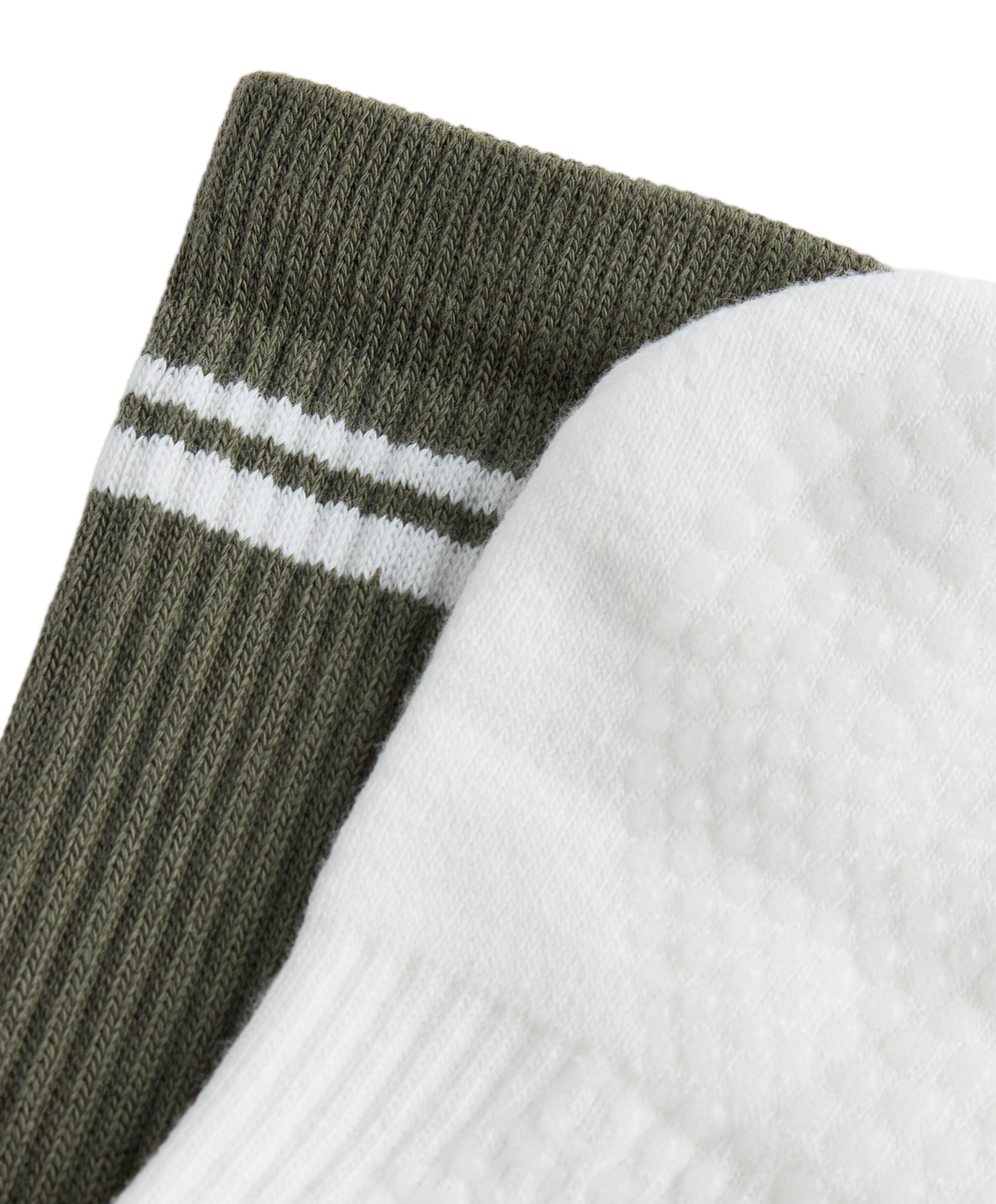2 pairs of classic cotton blend yoga and Pilates socks — KHAKI