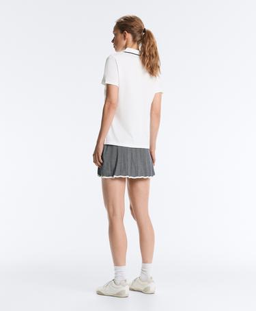 Contrast Piqué Cotton Short-Sleeved Polo Shirt — WHITE  7