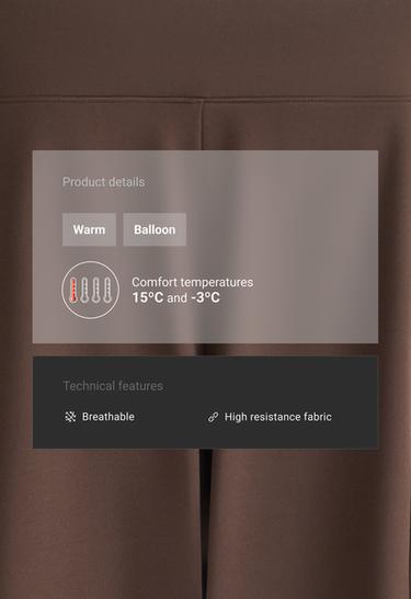 Balloon high rise warm cargo trousers — DARK REDDISH‑BROWN 2
