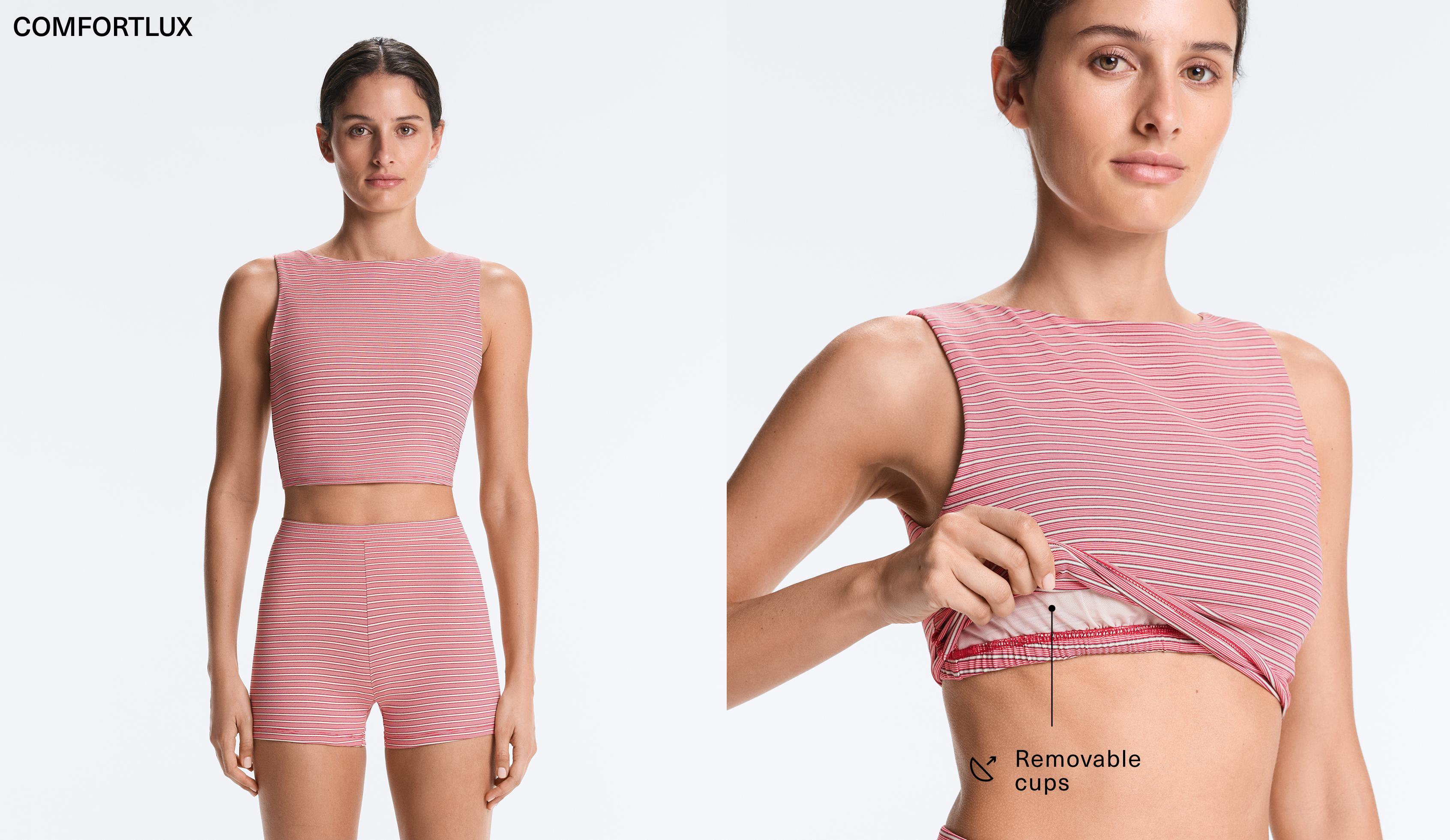 Comfortlux boat neck tank top — RED