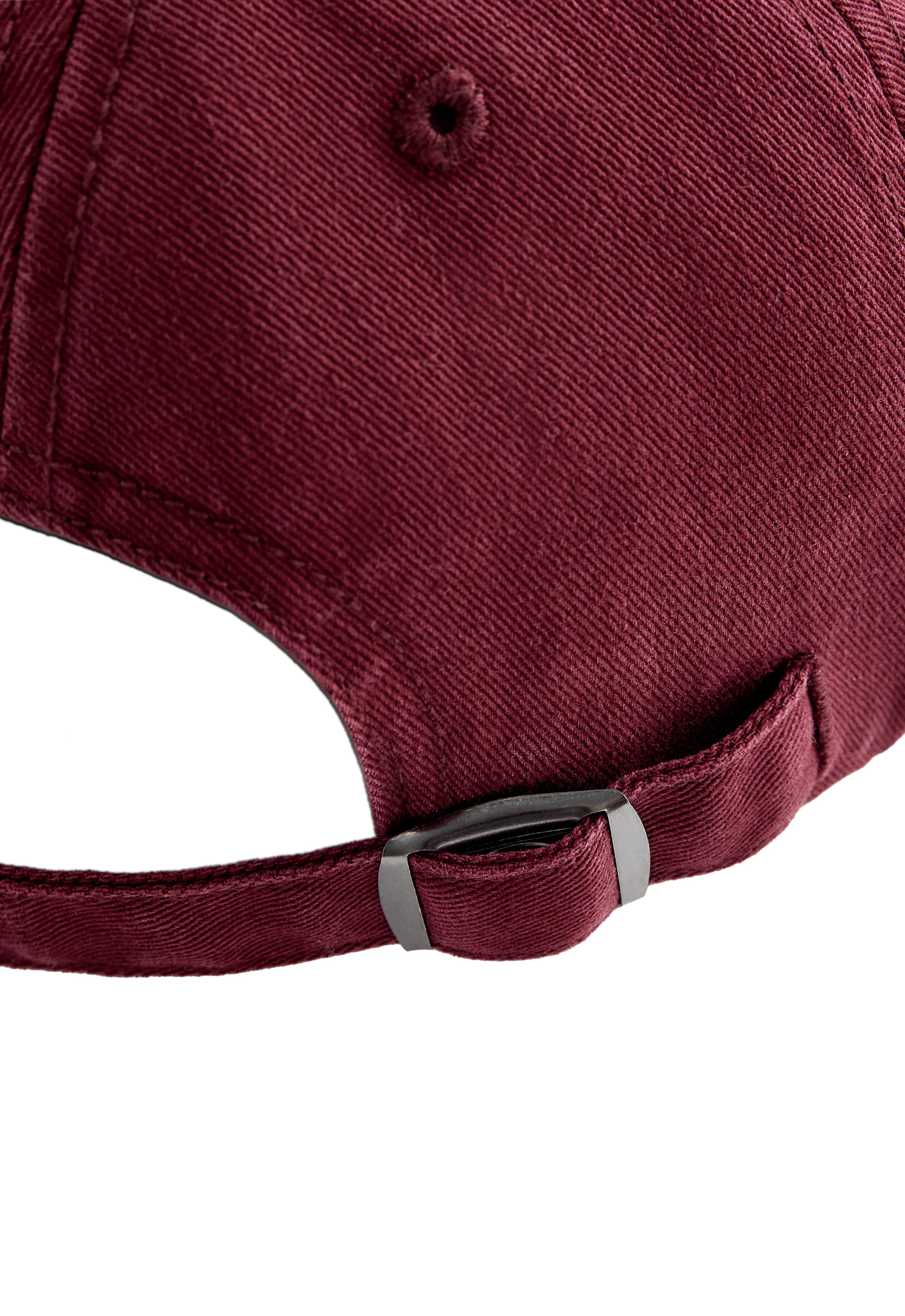 Washed-effect 100% cotton cap — BURGUNDY