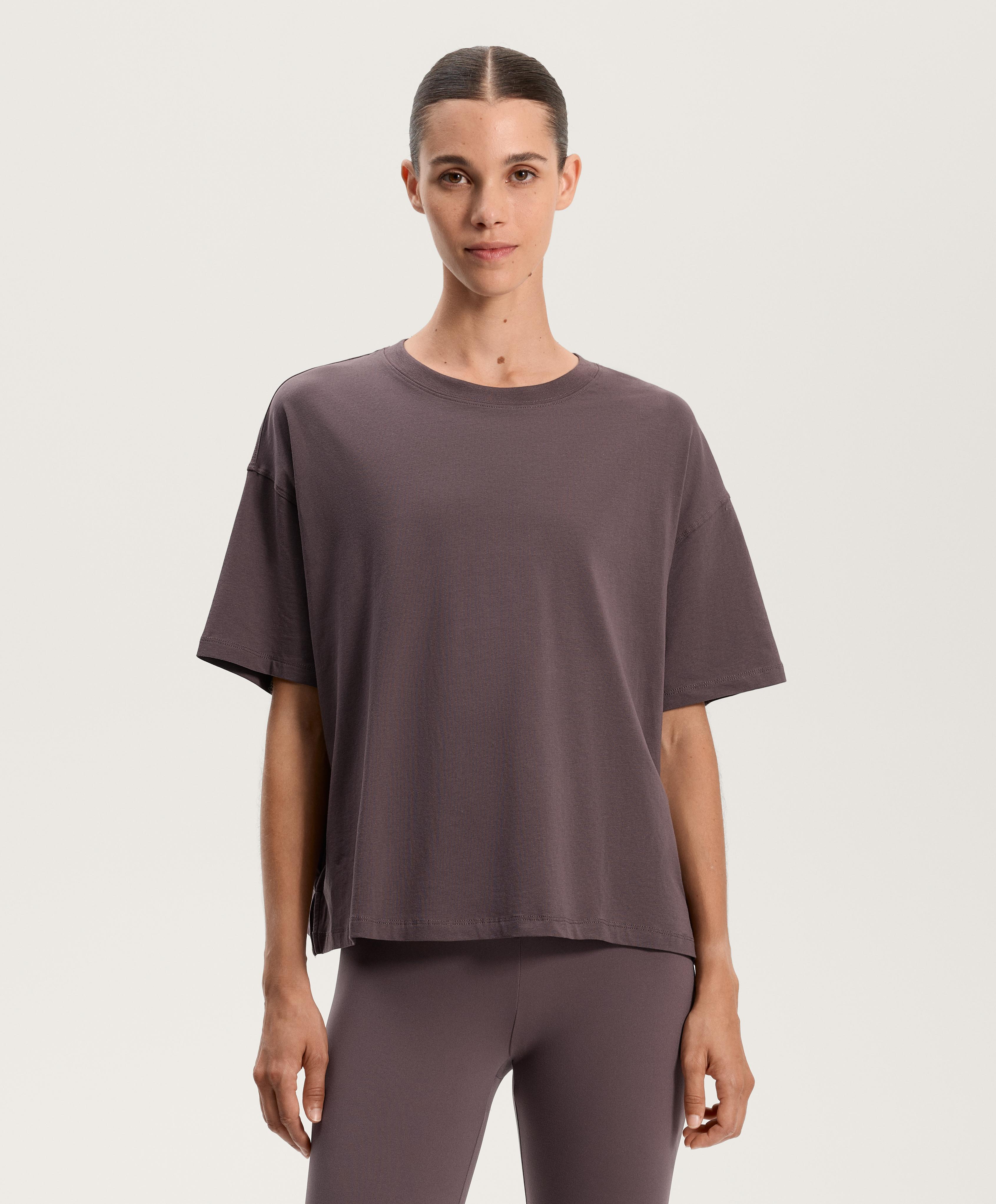 T-shirt boxy à manches courtes en mélange de coton T-shirt boxy à manches courtes en mélange de coton